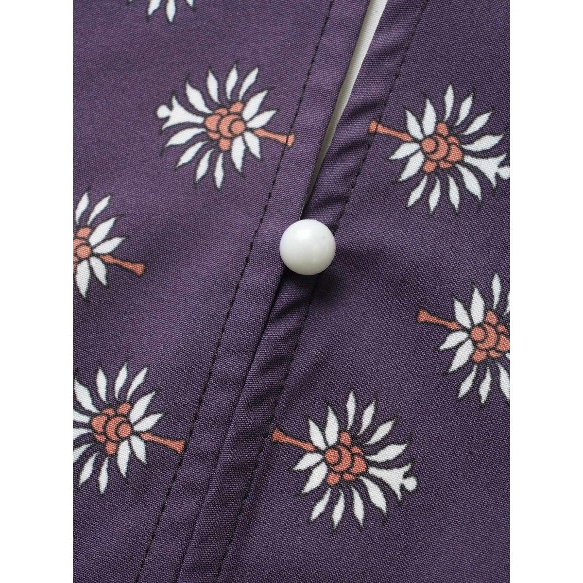 Plus Size Painted Flower Print Split Hem Kimono Women DarkBlue Resort Contrast Loose Vacation Kimonos BloomChic 30/6X Product Image