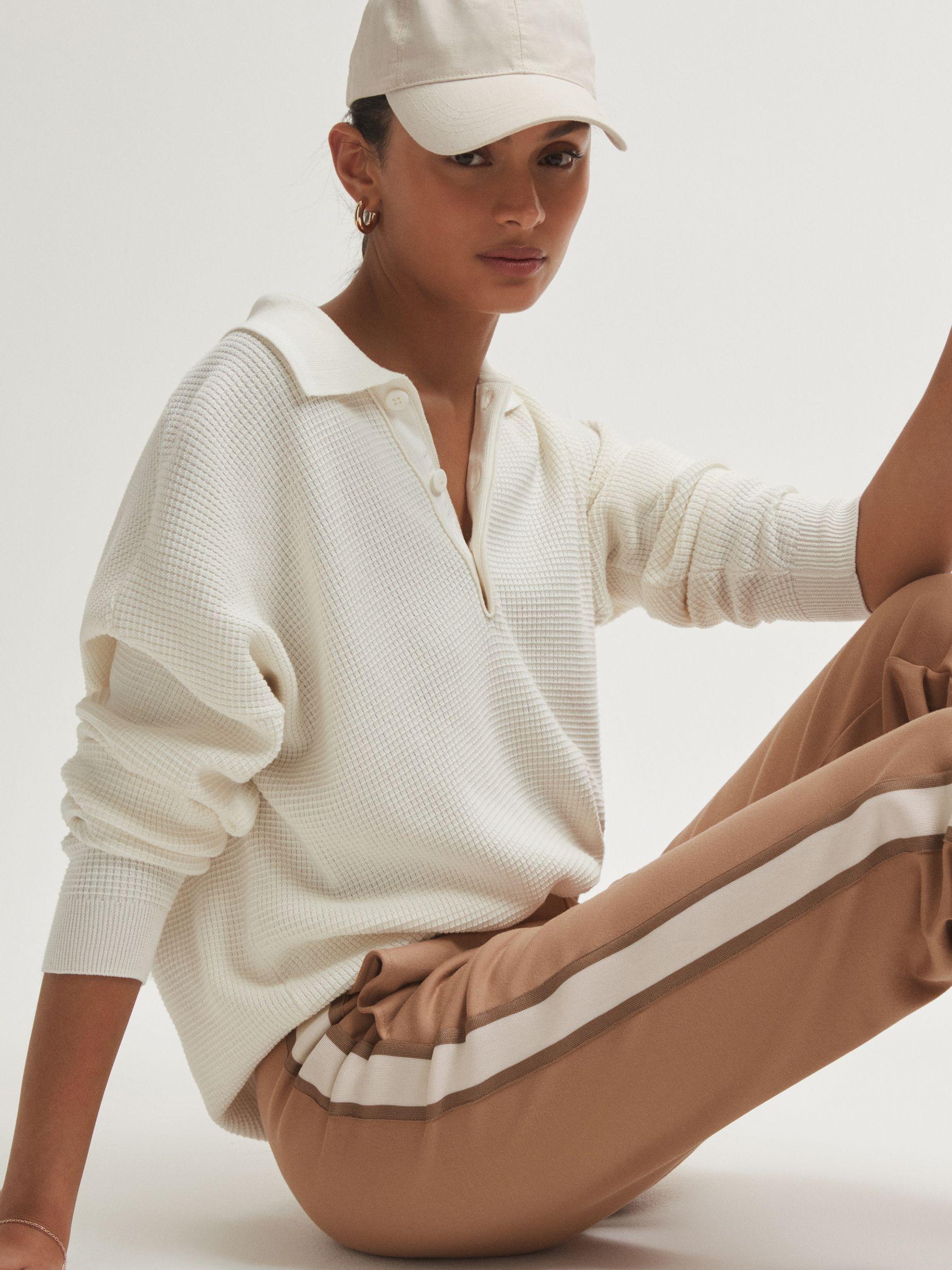 The Upside Contrast Stripe Elasticated Joggers in Clay Product Image