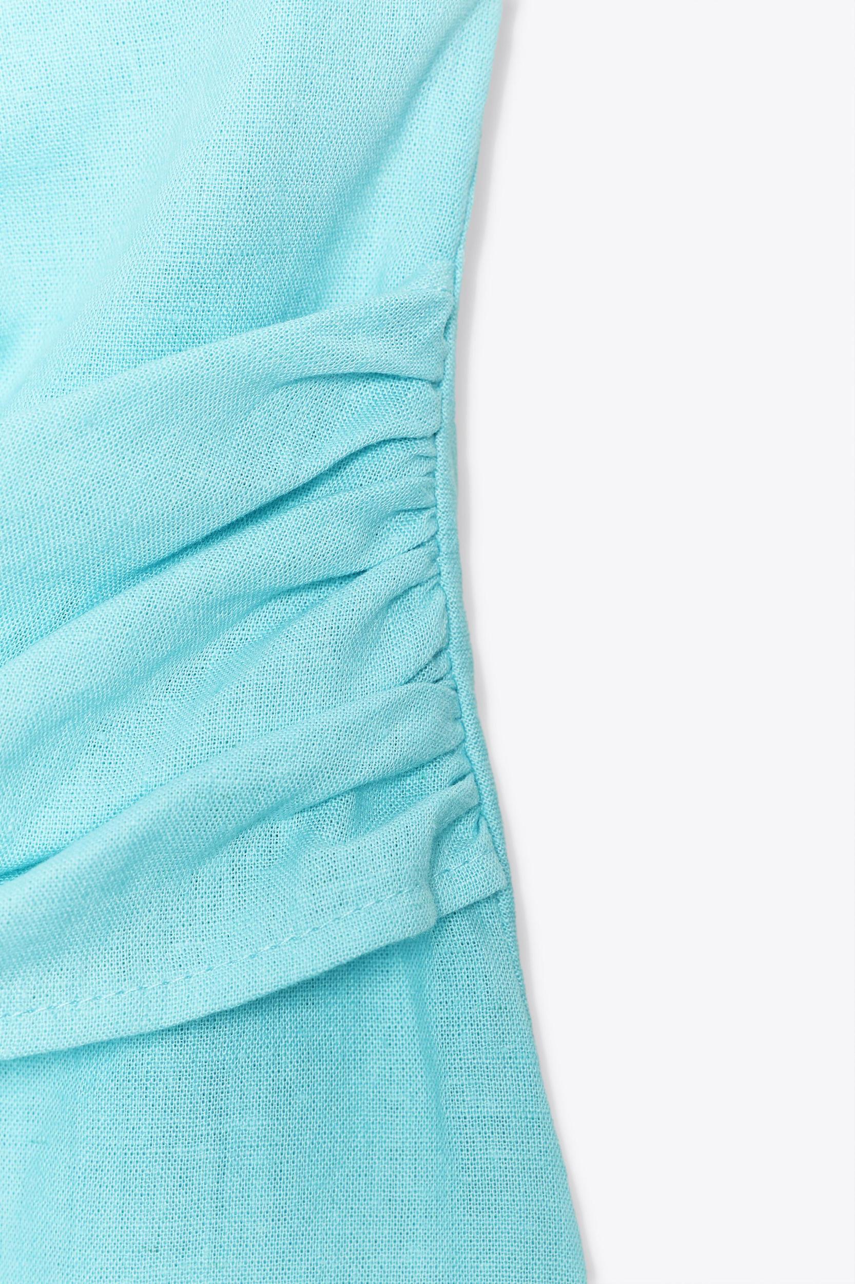 LINEN KNOTTED HALTER TOP Product Image