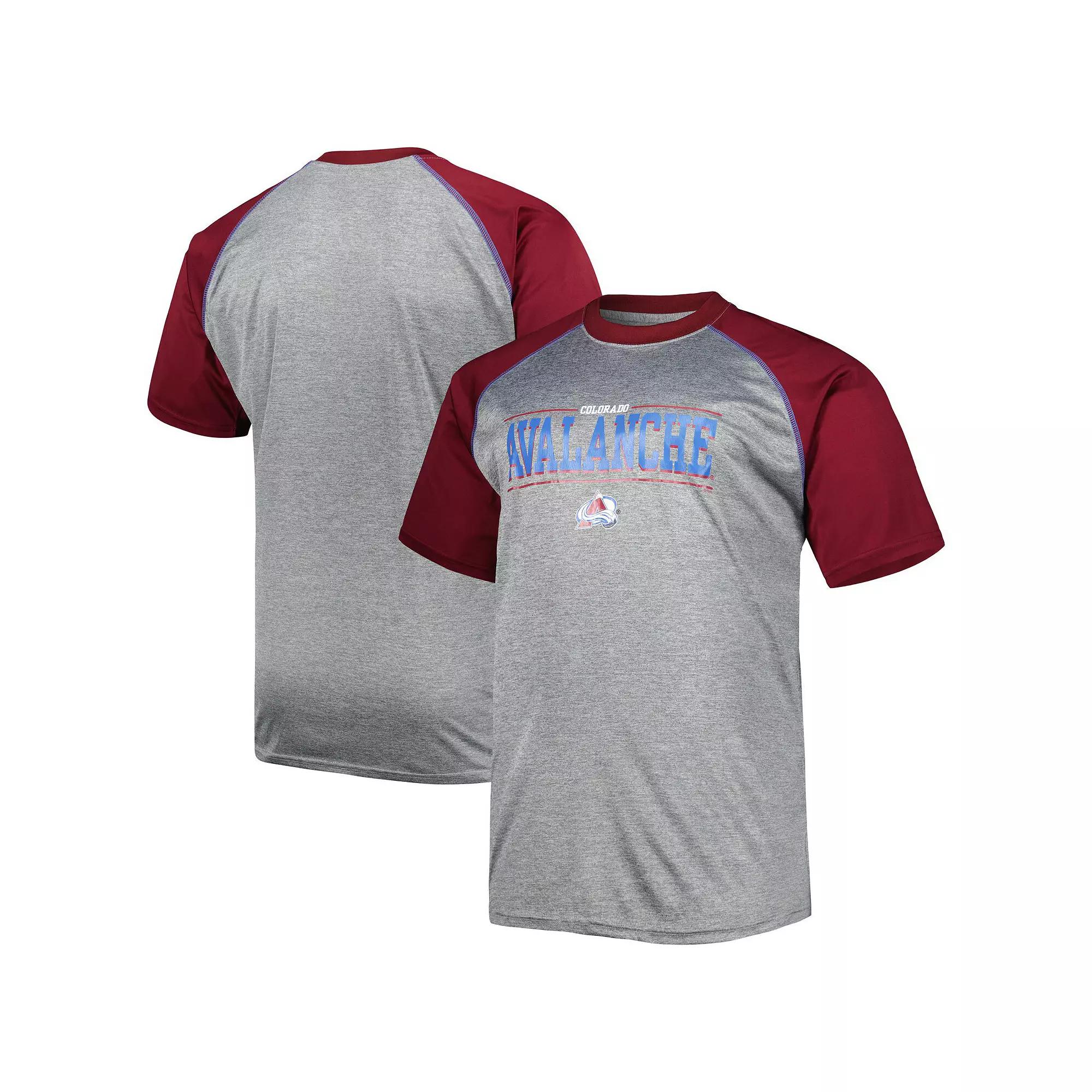 Men's Heather Gray Colorado Avalanche Big & Tall Logo Raglan T-Shirt, Size: 6XB, Grey Product Image