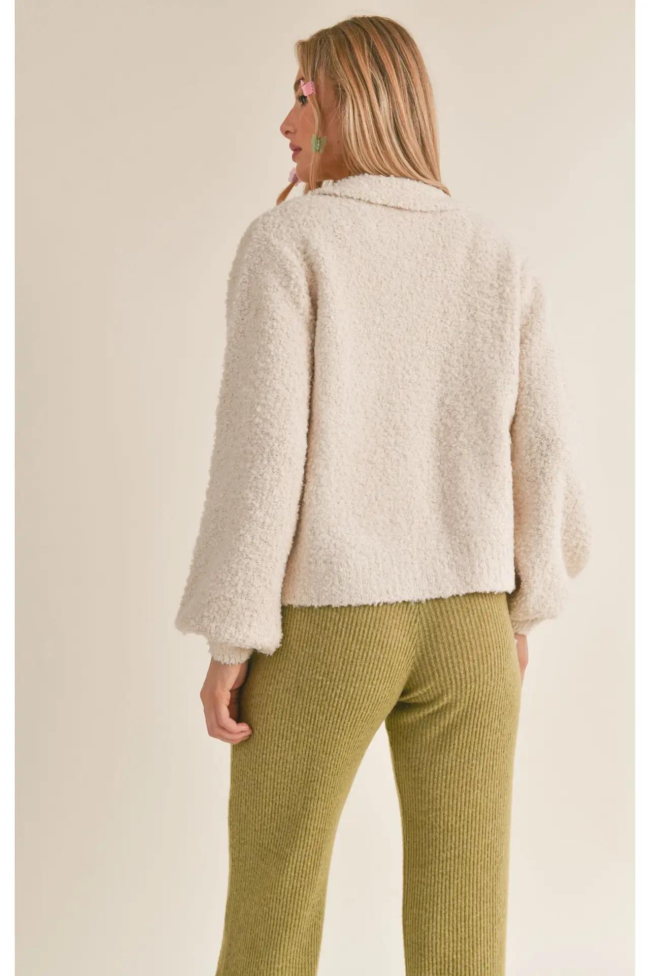 Marguerite Sweater Zip Up: Tan Product Image