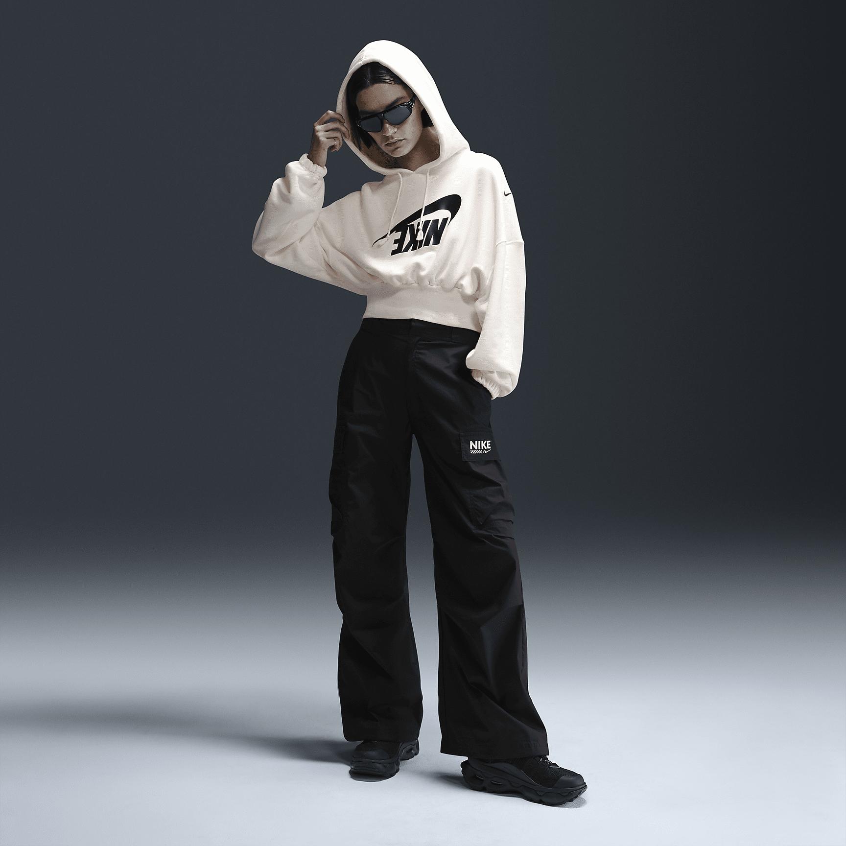 Nike Sportswear Women's Oversized Cropped French Terry Pullover Hoodie Product Image