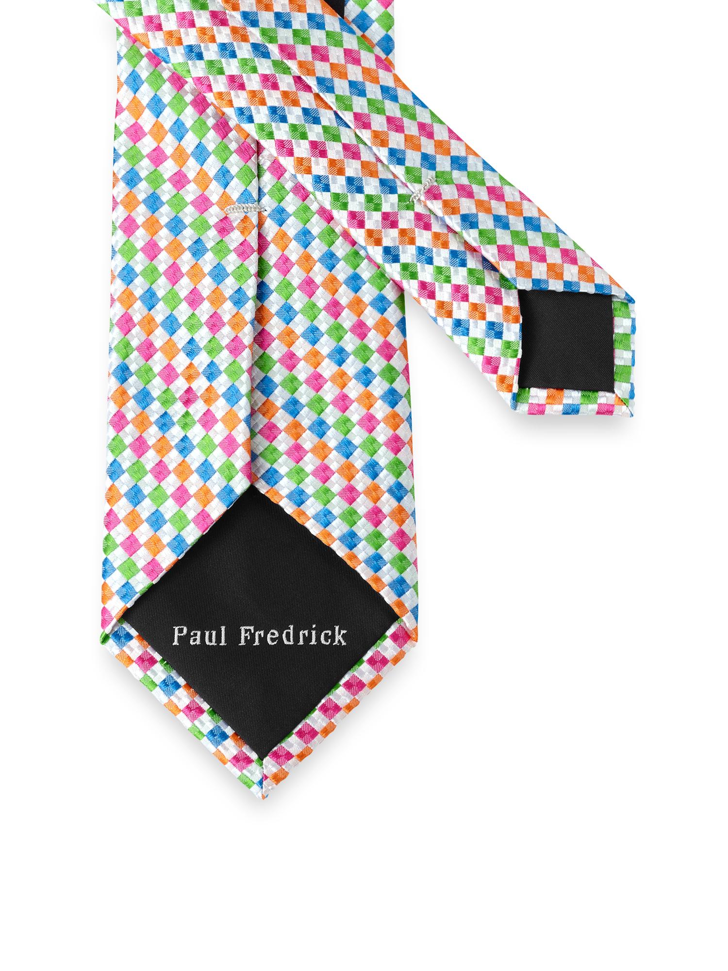 Geometric Woven Silk Tie - Multi Product Image