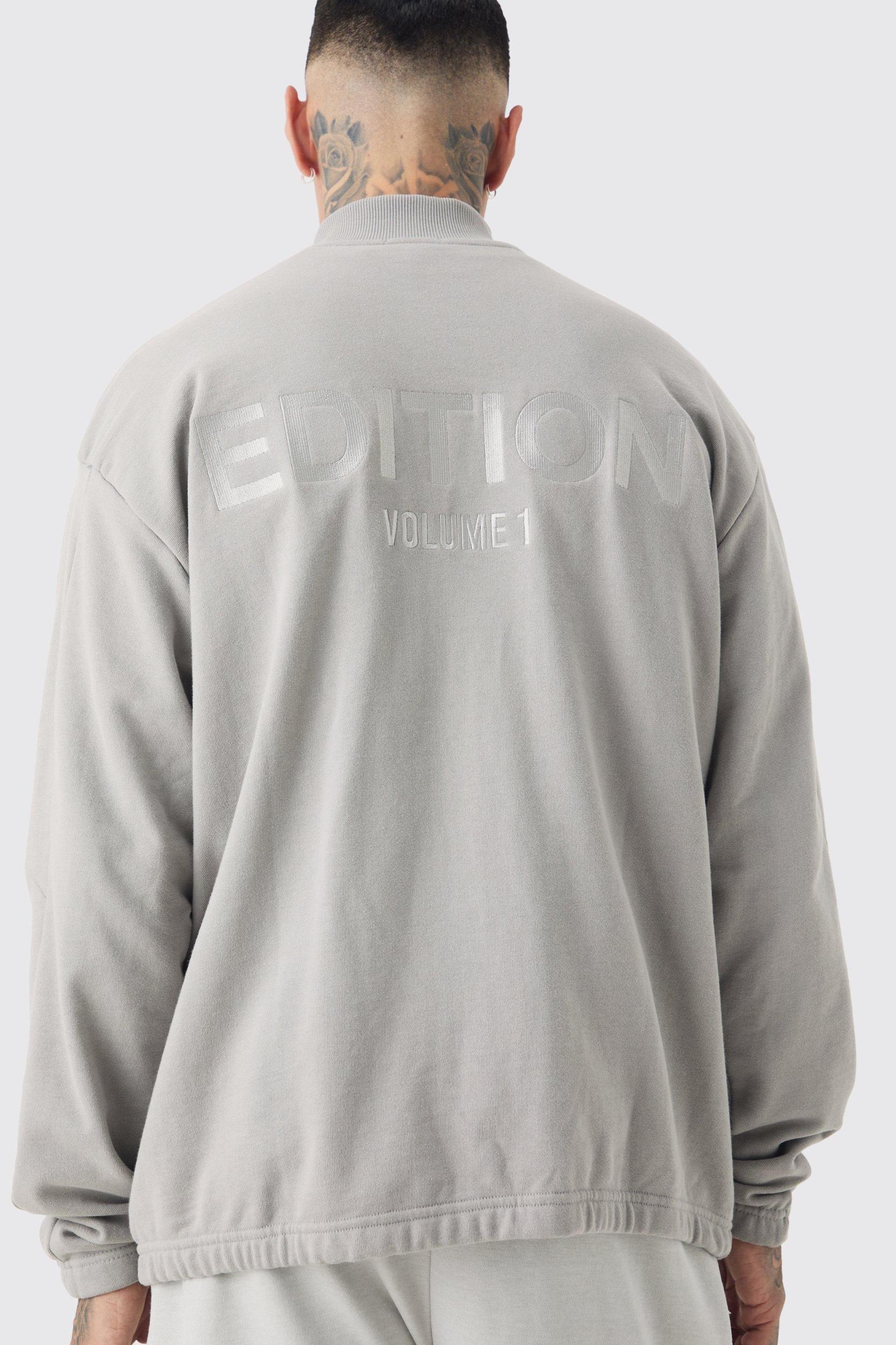 Tall EDITION Oversized Heavyweight Harrington Jacket | boohooMAN USA Product Image