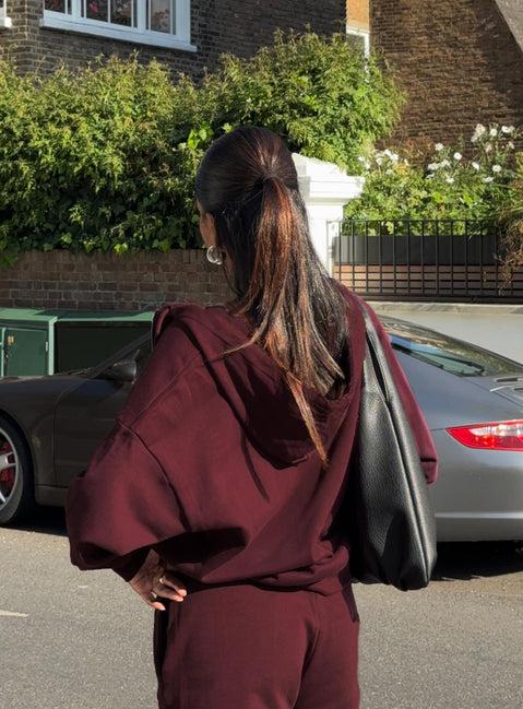 All Day Oversized Hoodie Wine Product Image