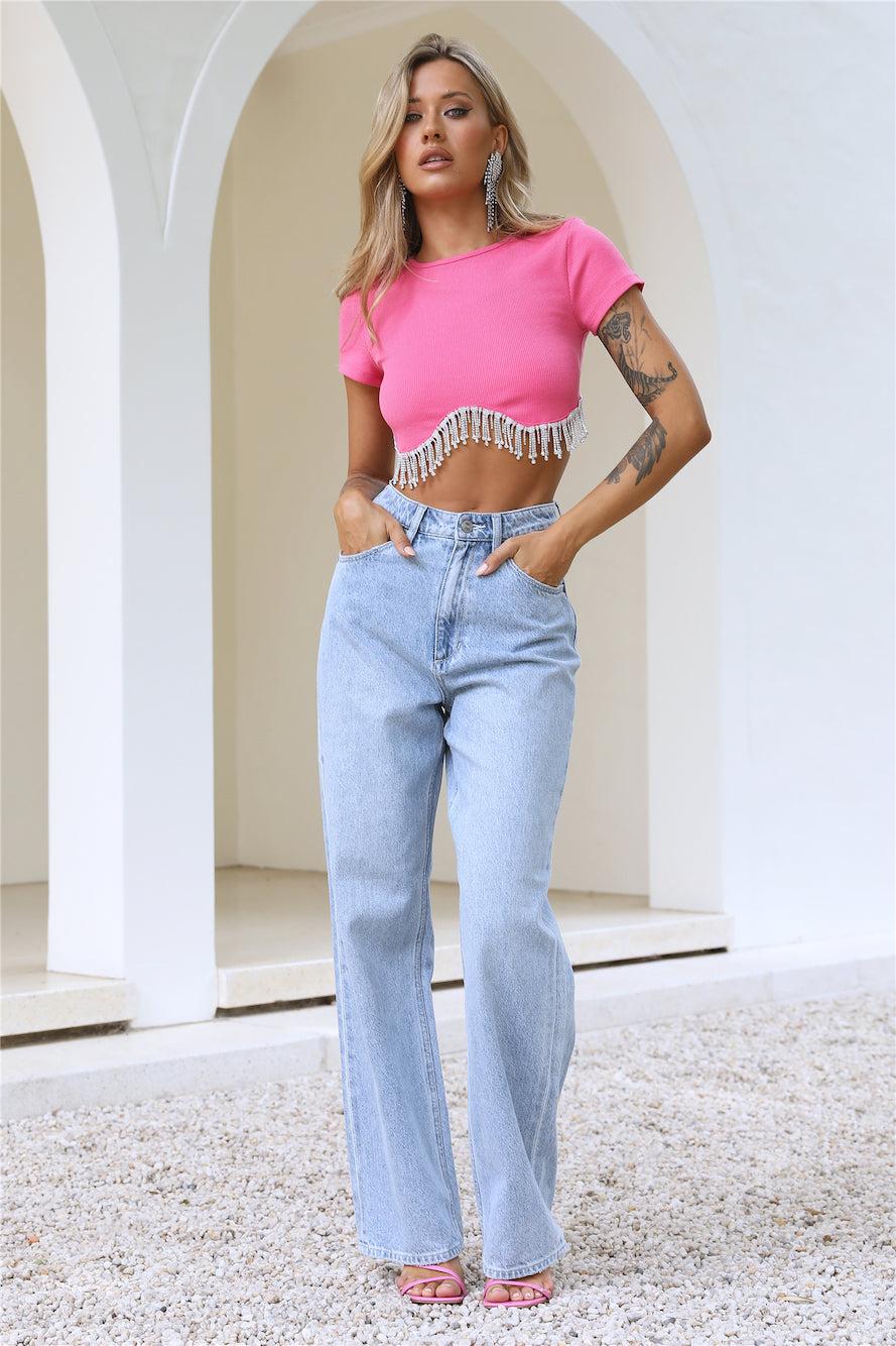 More Sparkle Top Hot Pink Product Image