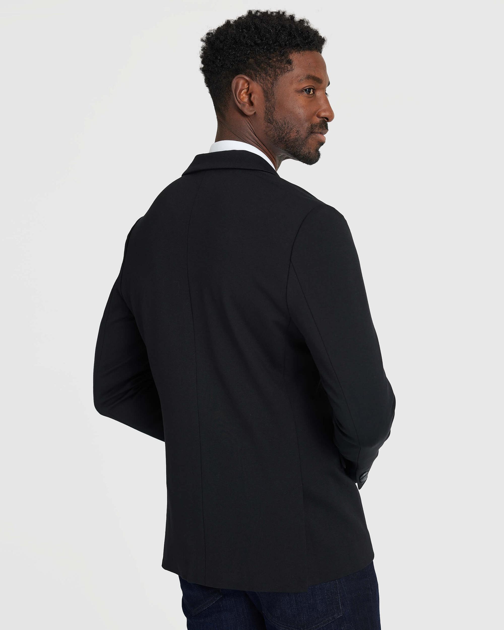 Black Comfort Knit Blazer Product Image