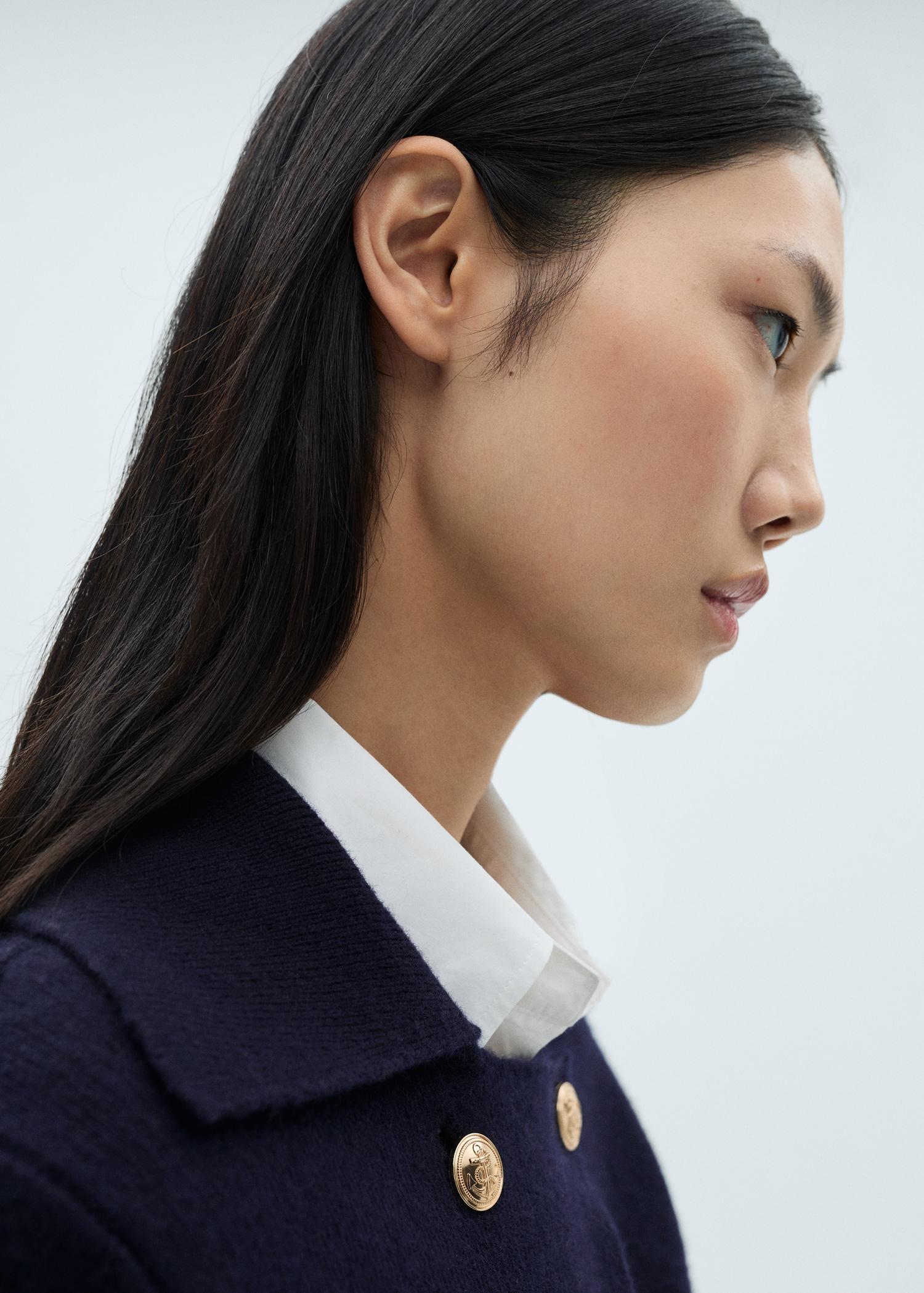 Double-breasted wool jacket - Women | MANGO USA Product Image