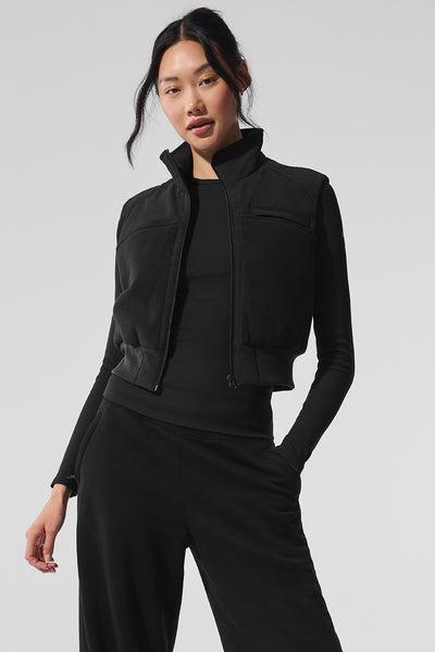 Polar Fleece Wintry Mix Vest - Black Product Image