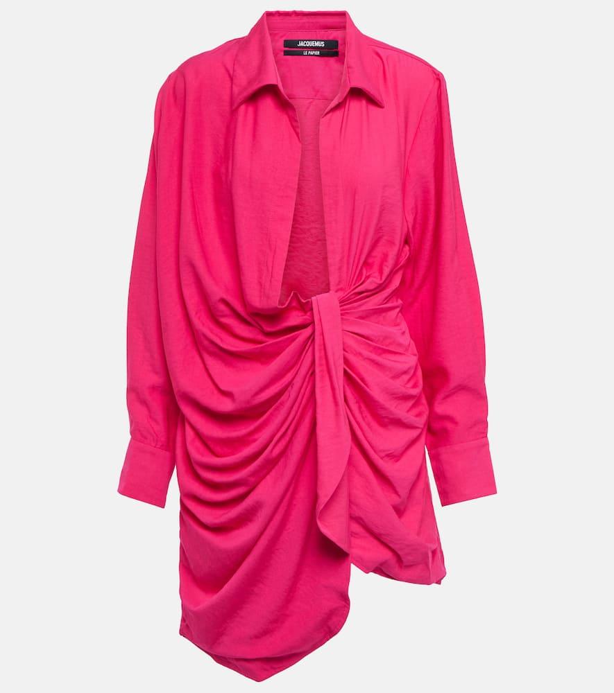 JACQUEMUS La Robe Bahia Tie-detail Minidress In Pink Product Image