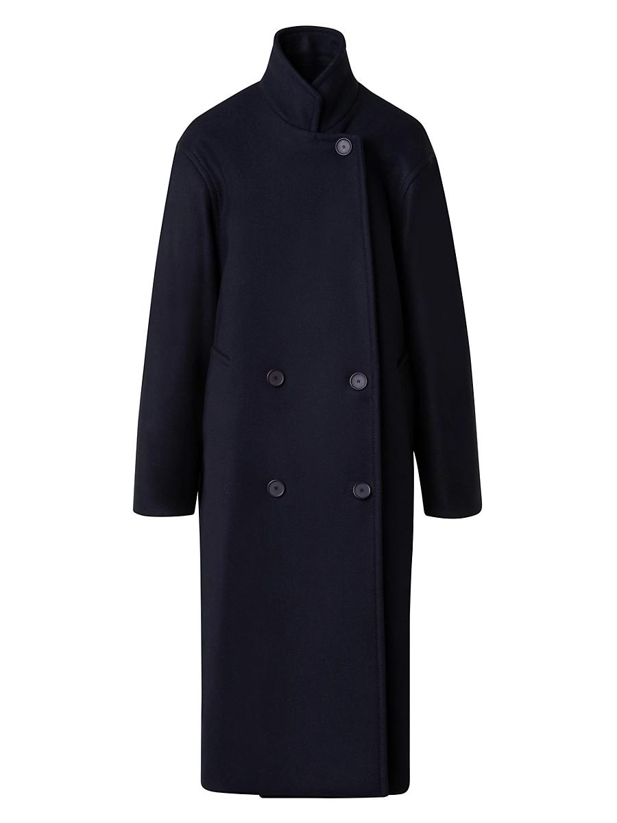 Womens Wool-Blend Double-Breasted Coat Product Image