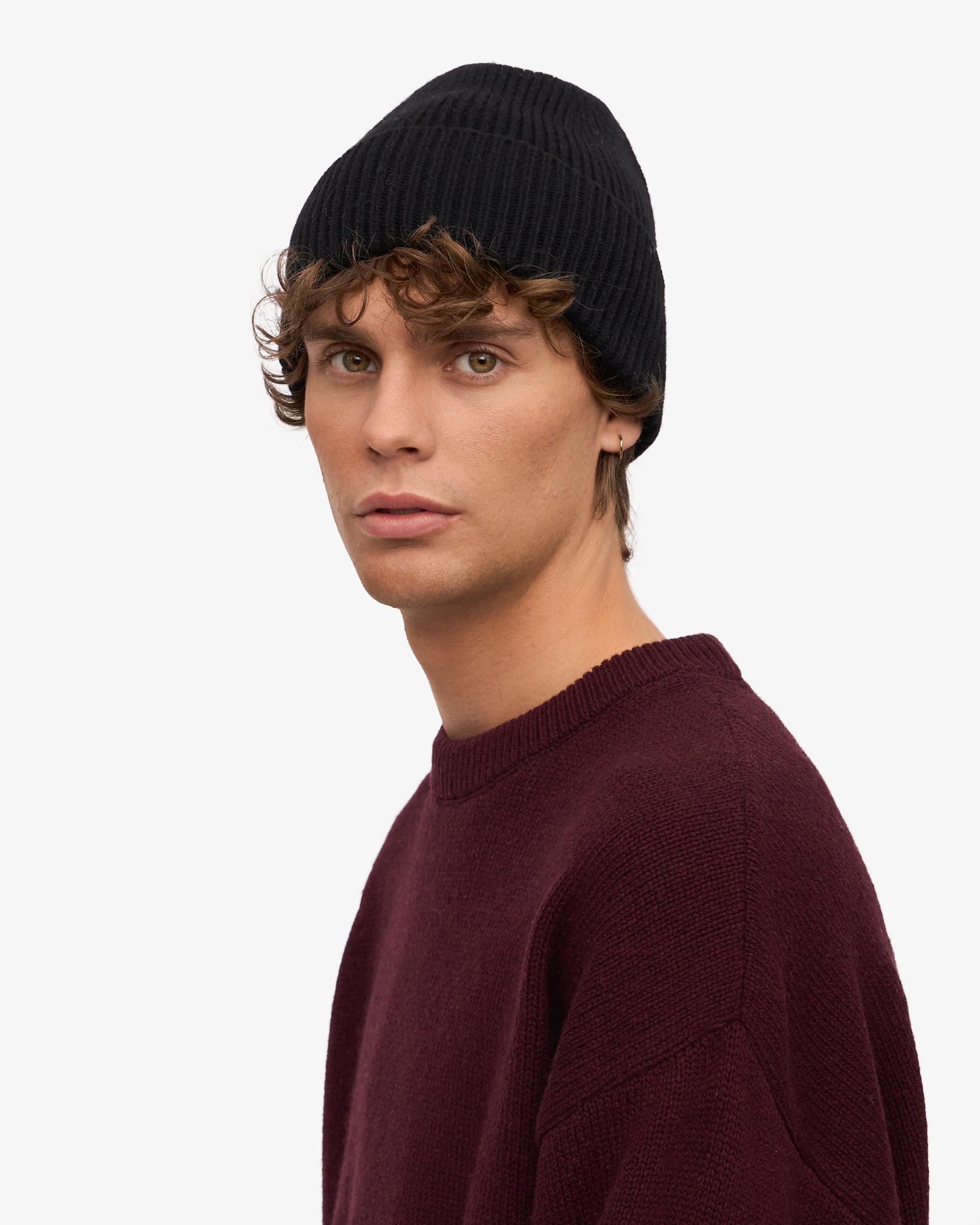 Merino Wool Beanie - Deep Black Product Image