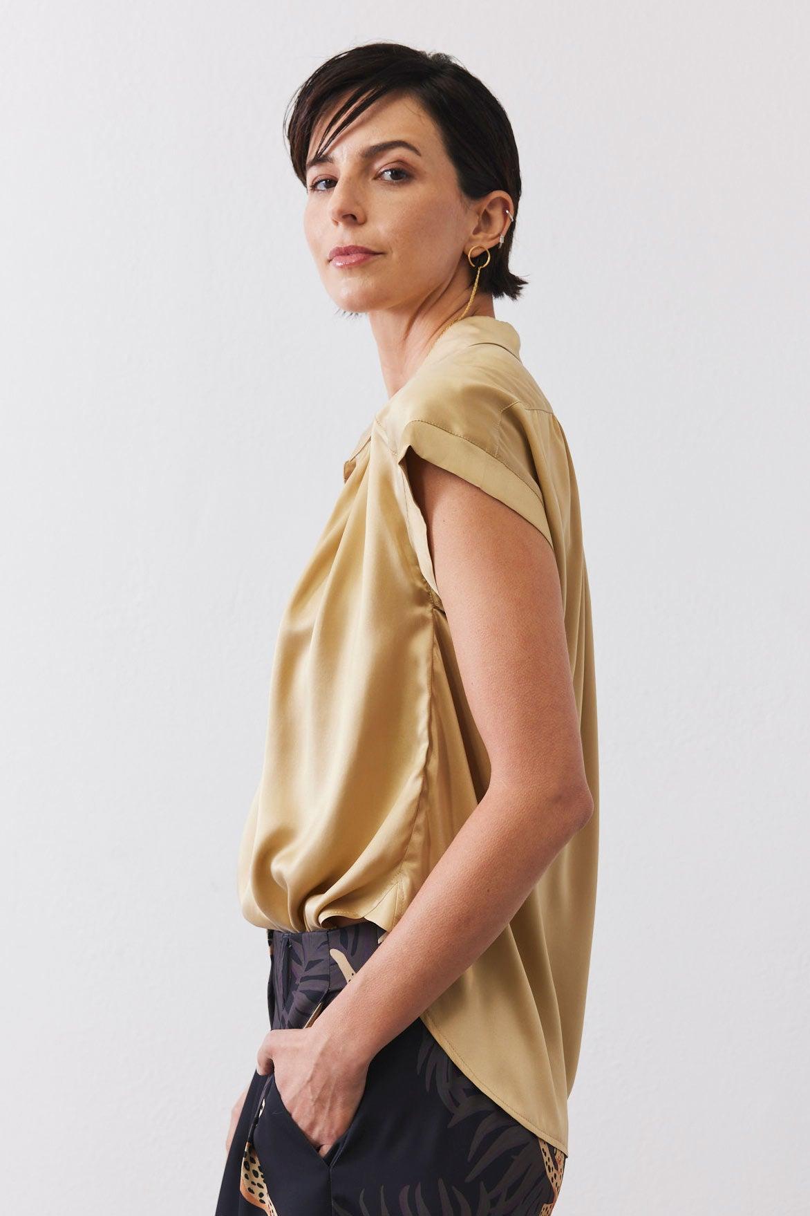 The Nonchalant Oversized Silk Blouse Product Image