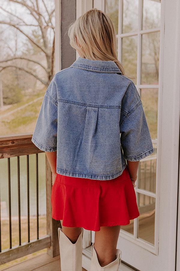 First Class Chic Denim Button Up Product Image