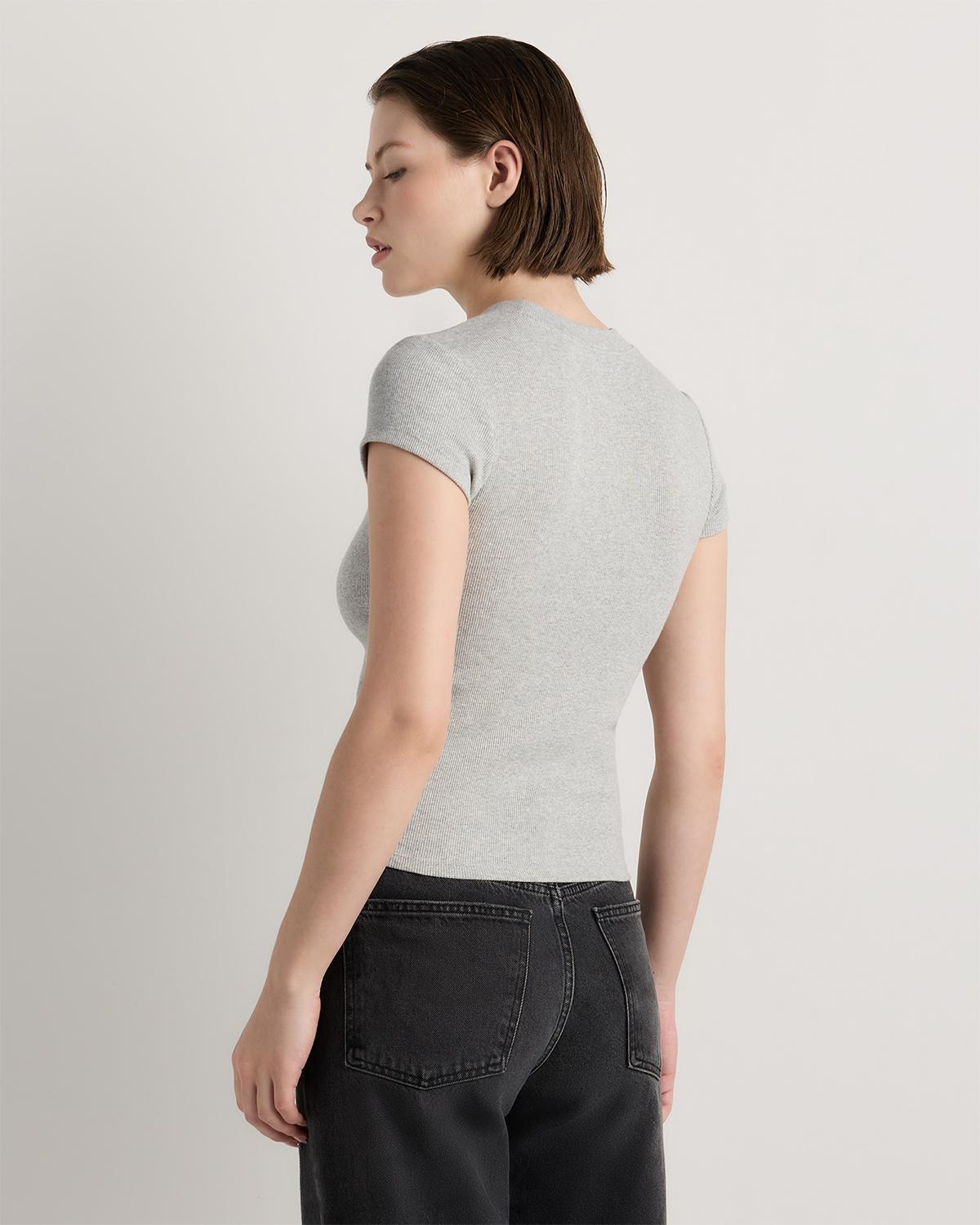 Quince | Women's Micro-Rib Crewneck T-Shirt Organic Cotton Product Image