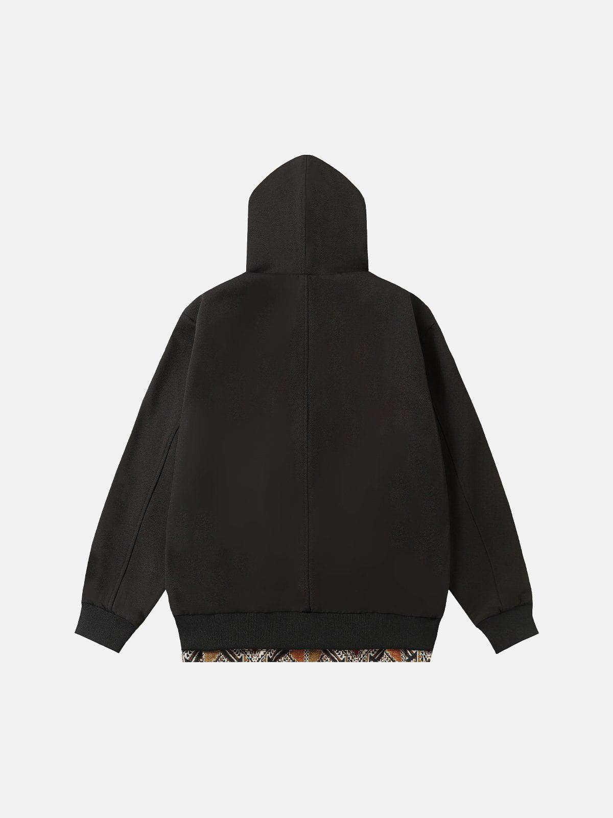 Aelfric Eden Fair Isle Patchwork Zip Up Hoodie Product Image