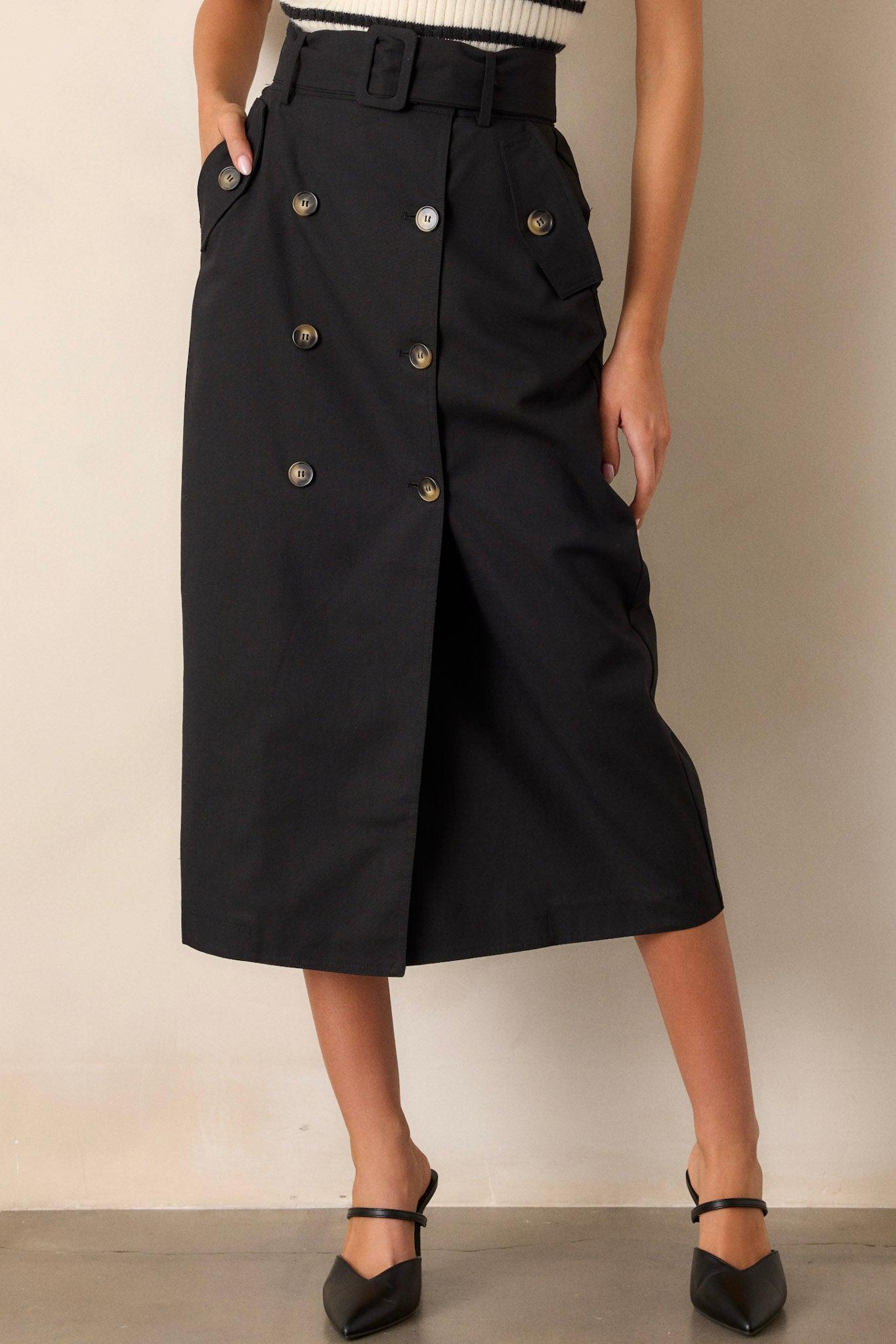 Effortless Edge Black Maxi Skirt Product Image