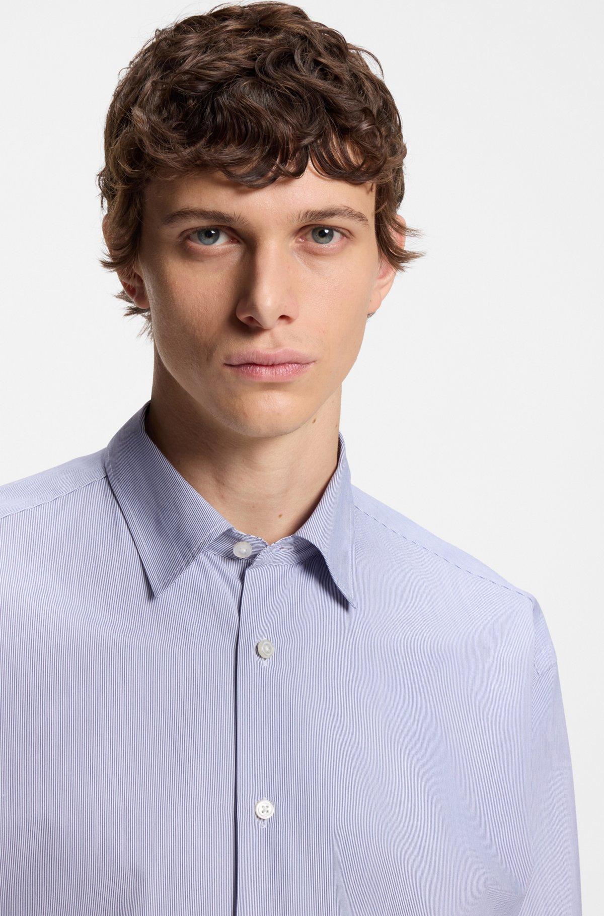 Striped relaxed-fit shirt in cotton poplin Product Image