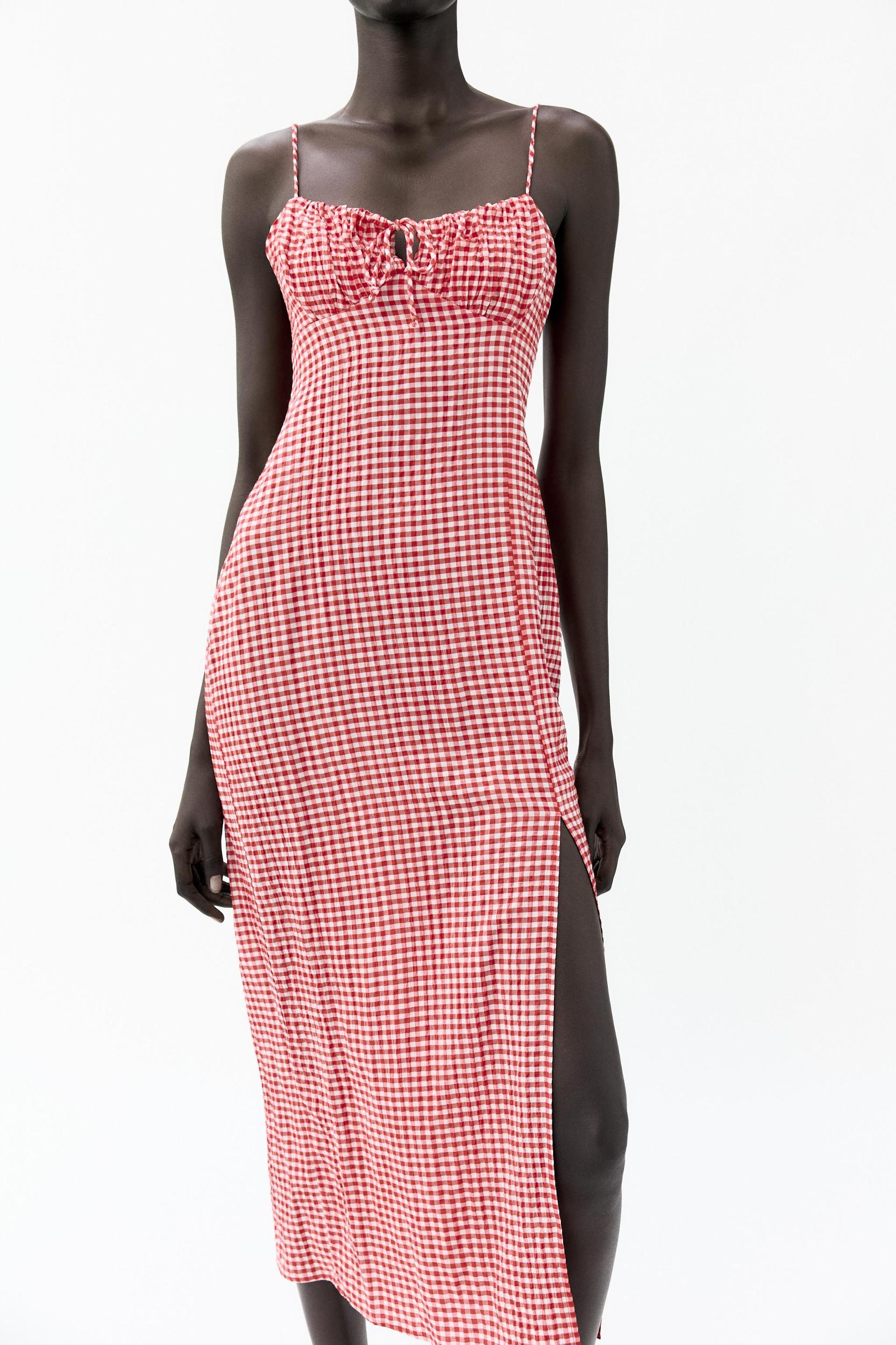 GINGHAM MIDI DRESS Product Image