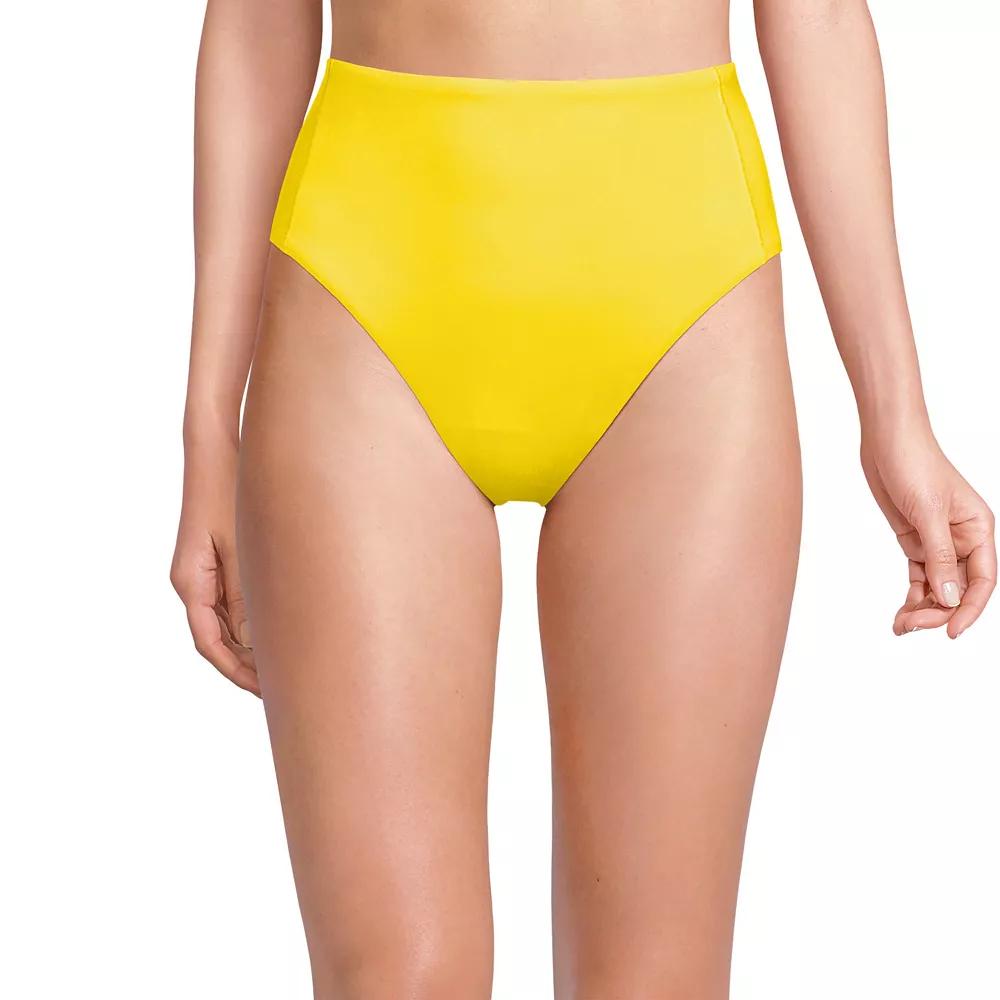 Women's Lands' End High Waisted High Leg Bikini Bottoms,  Product Image