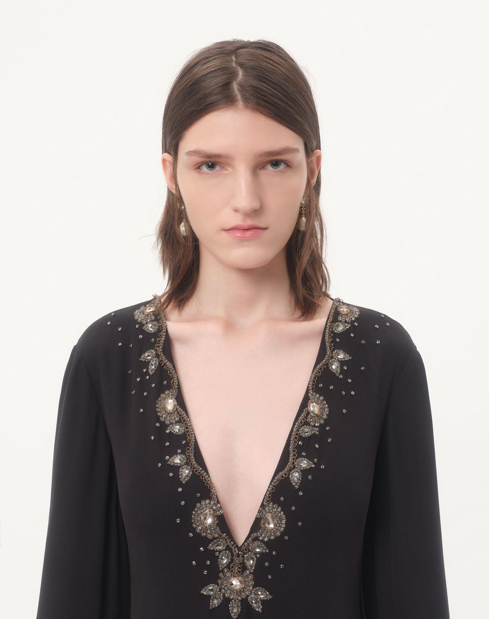 Embroidered Light Georgette Midi Dress Product Image