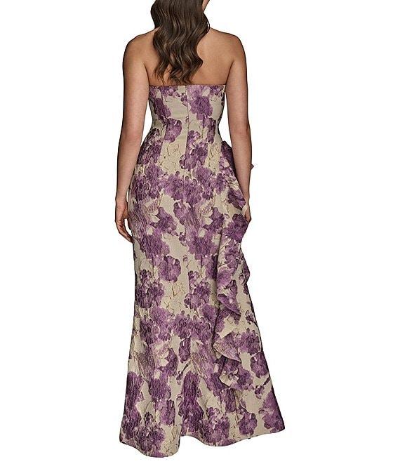 Donna Karan Floral Brocade Strapless Dress Product Image