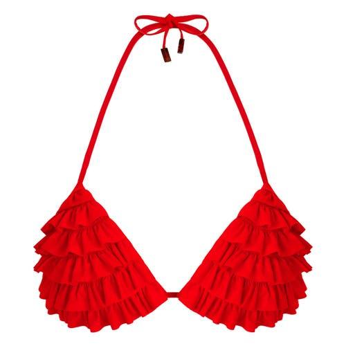 Vilebrequin Women's Solid Ruffled Triangle Bikini Top Solid Product Image