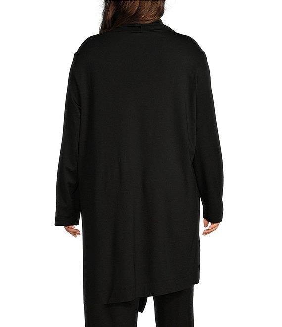 Bryn Walker Plus Size Pita Modal Ponte Cowl Neck Long Sleeve Asymmetrical Front Peak Tunic Product Image