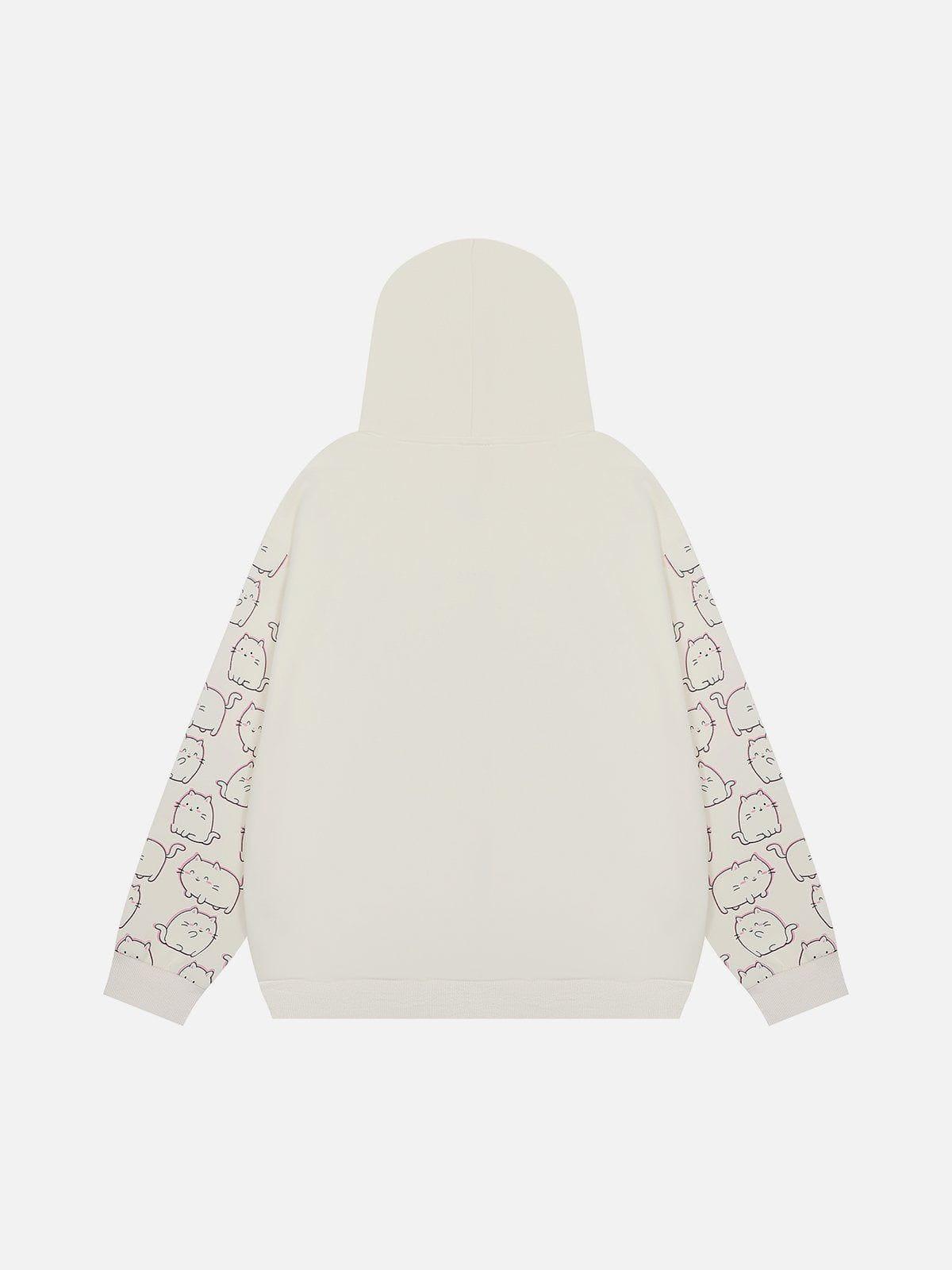 Aelfric Eden Full Print Cartoon Cat Zip Up Hoodie Product Image