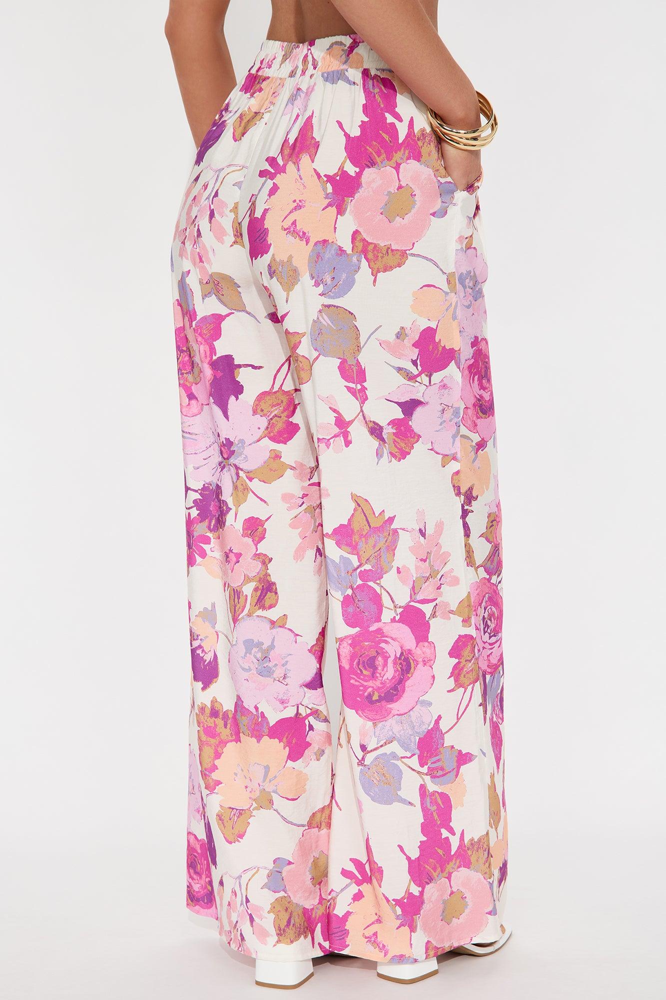 Sweet Bloom Wide Leg Pant - White/combo Product Image