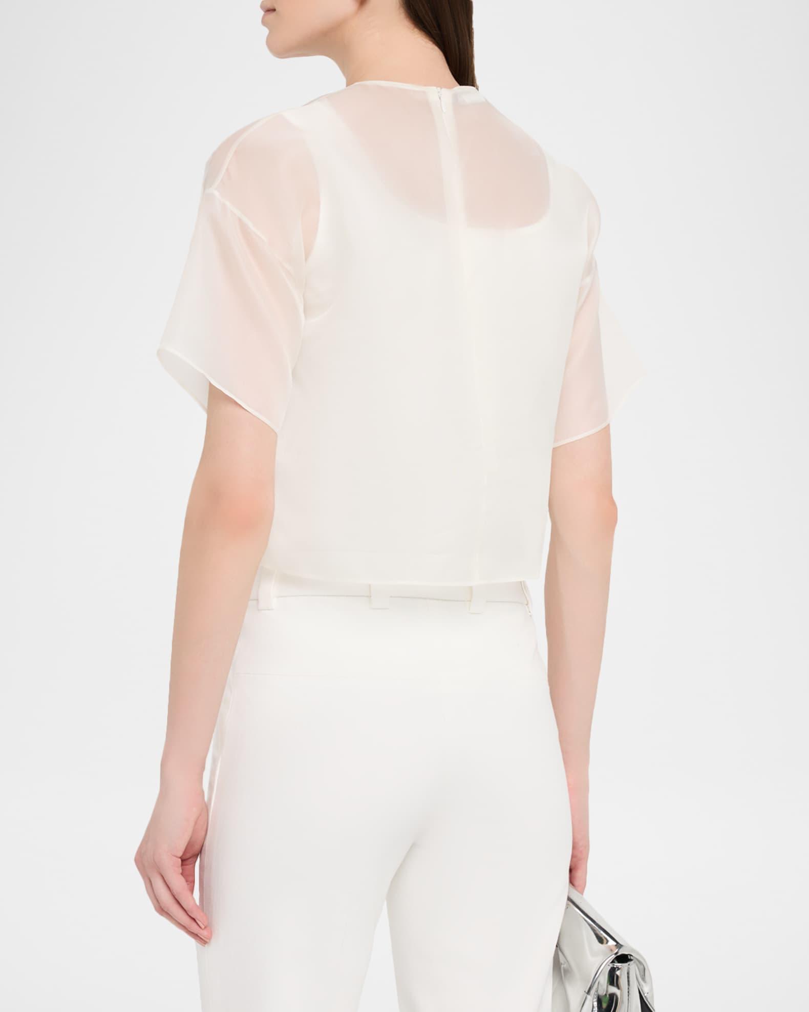 3D Anemone Silk Organza Blouse Product Image