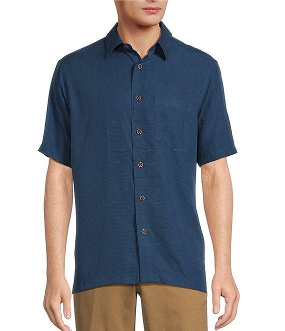 Roundtree & Yorke Short Sleeve Ribstop Solid Sport Shirt Product Image