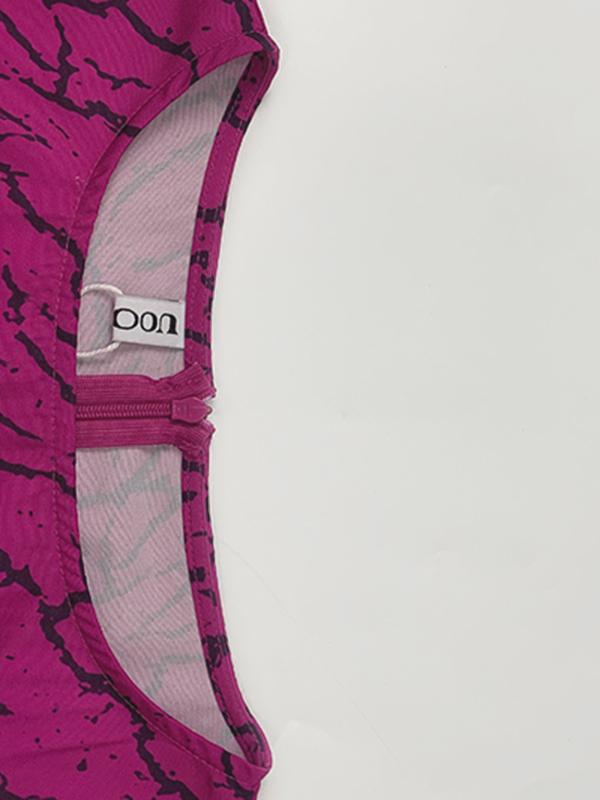 Flared Sleeves Half Sleeves Asymmetric Layered Pleated Printed Ruffle Trim Round-Neck Maxi Dresses Product Image