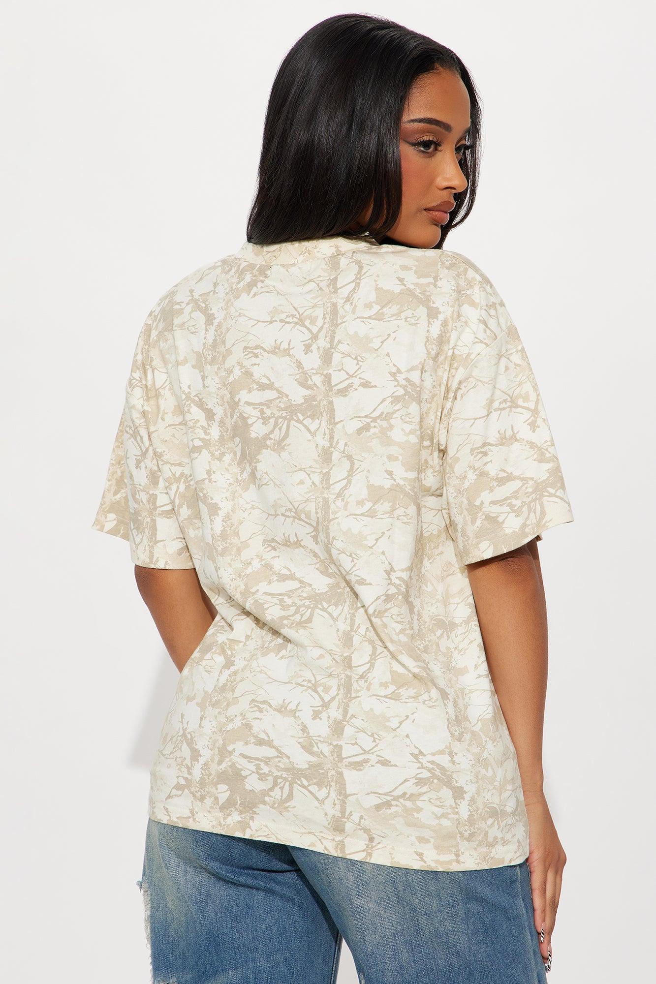 Sorry No Inspo Camo Oversized Tee - Camouflage Female Product Image