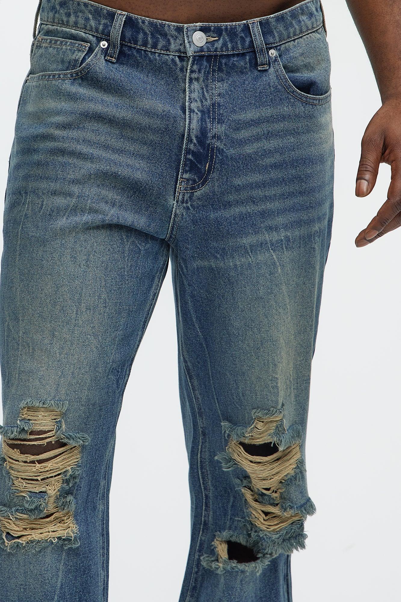 Brentonwood Distressed Straight Jeans - Vintage Blue Wash Product Image