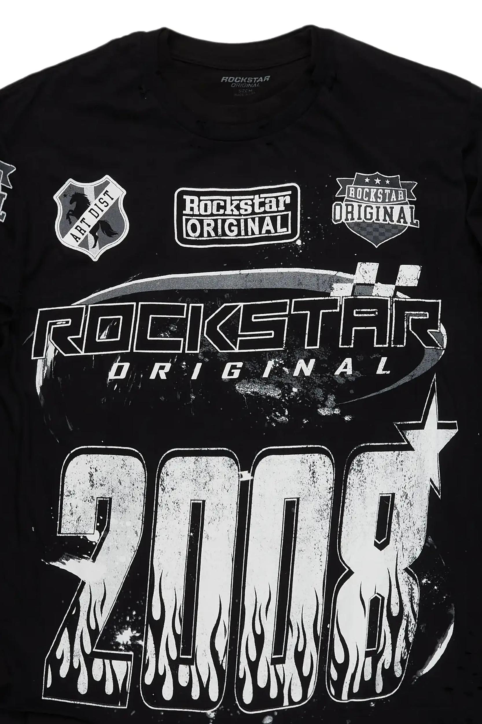 Esha Black Double Layer Graphic T-Shirt Female Product Image