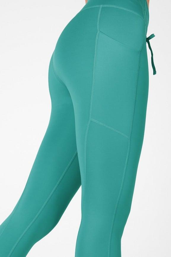 Fabletics High-Waisted Ultra Cool Shine Panel Womens green Size XXS Product Image