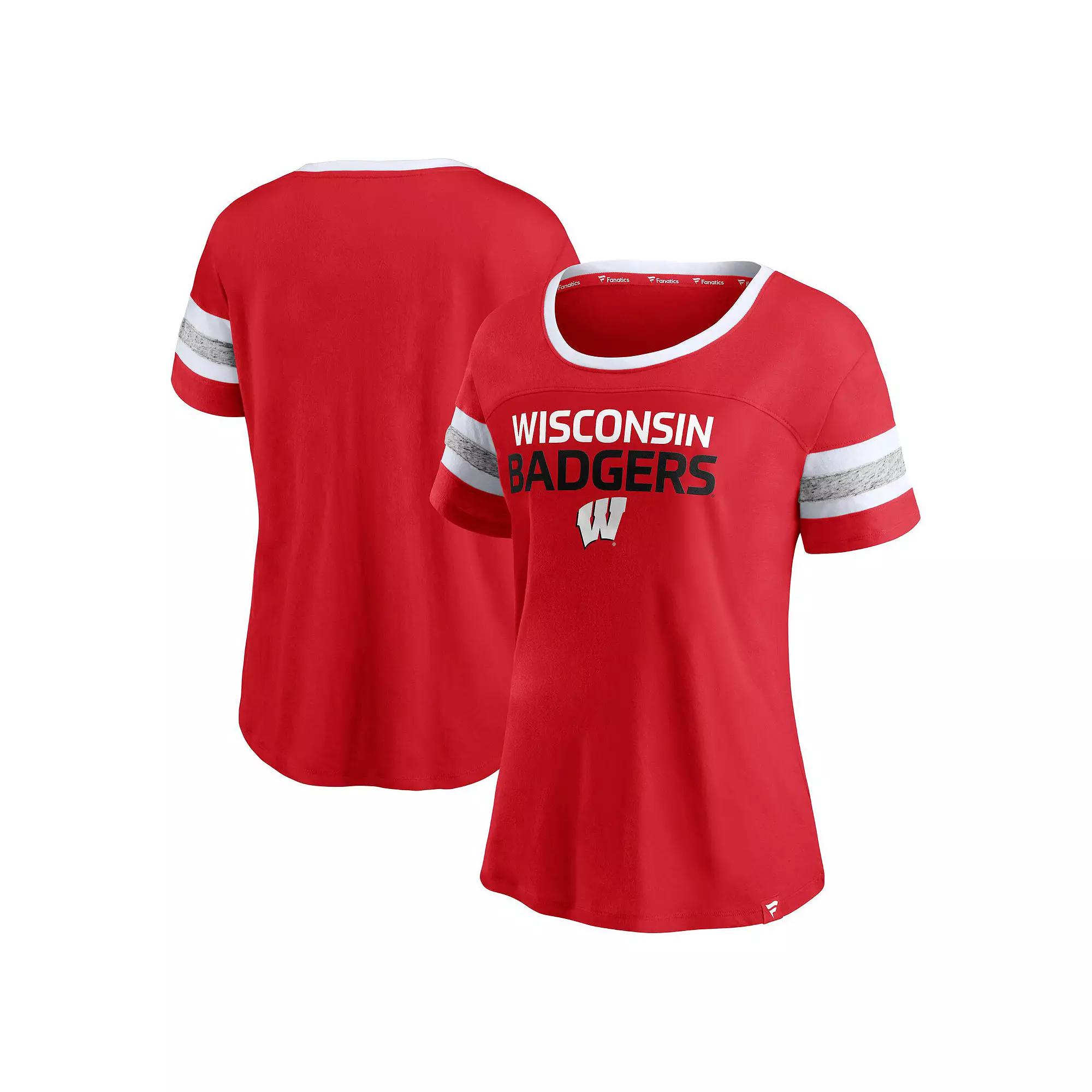 Women's Fanatics Red Wisconsin Badgers Block Party T-Shirt,  Product Image