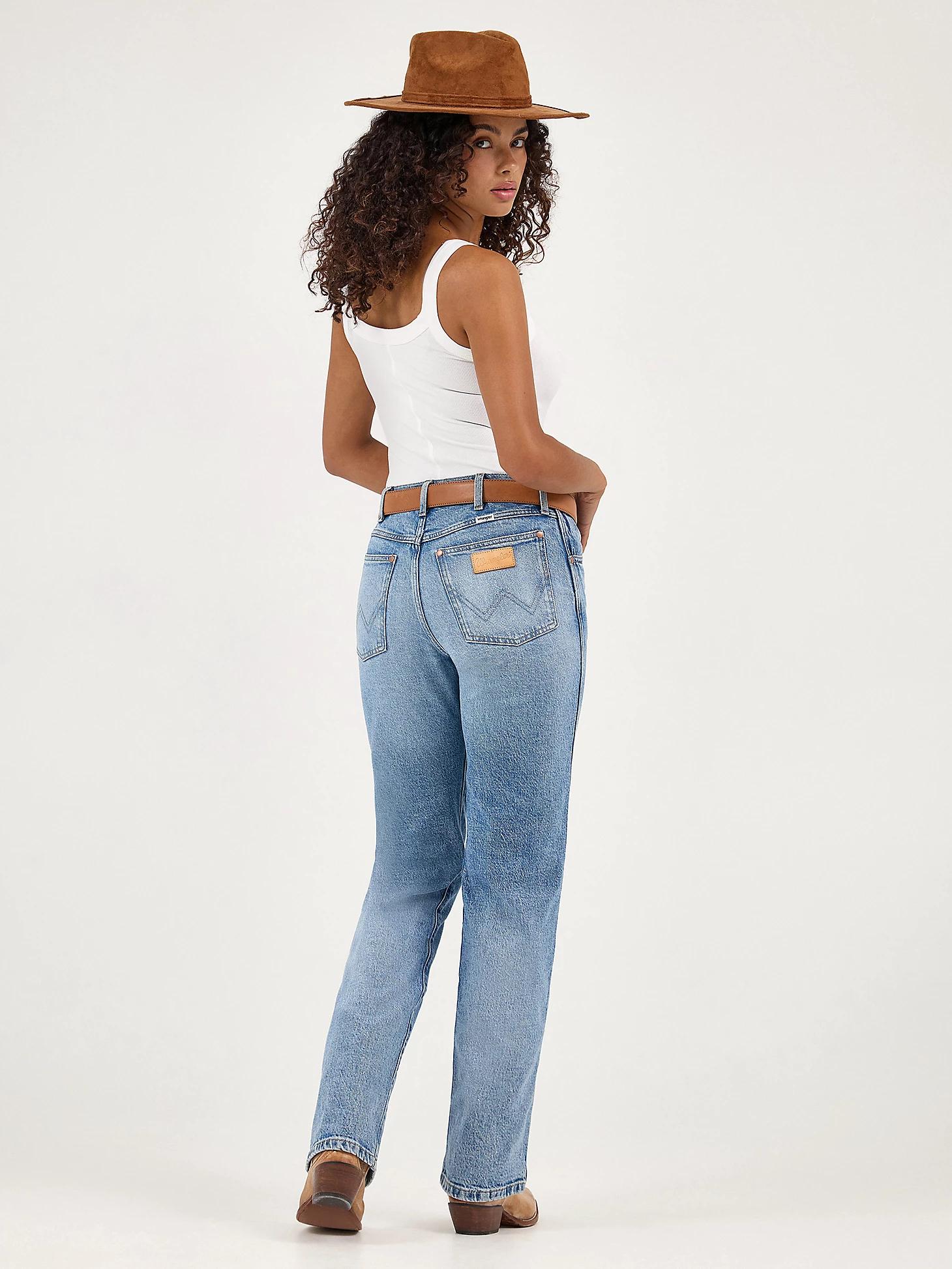 Women's Sunset Mid Rise Straight Jean in Baby Blue Product Image
