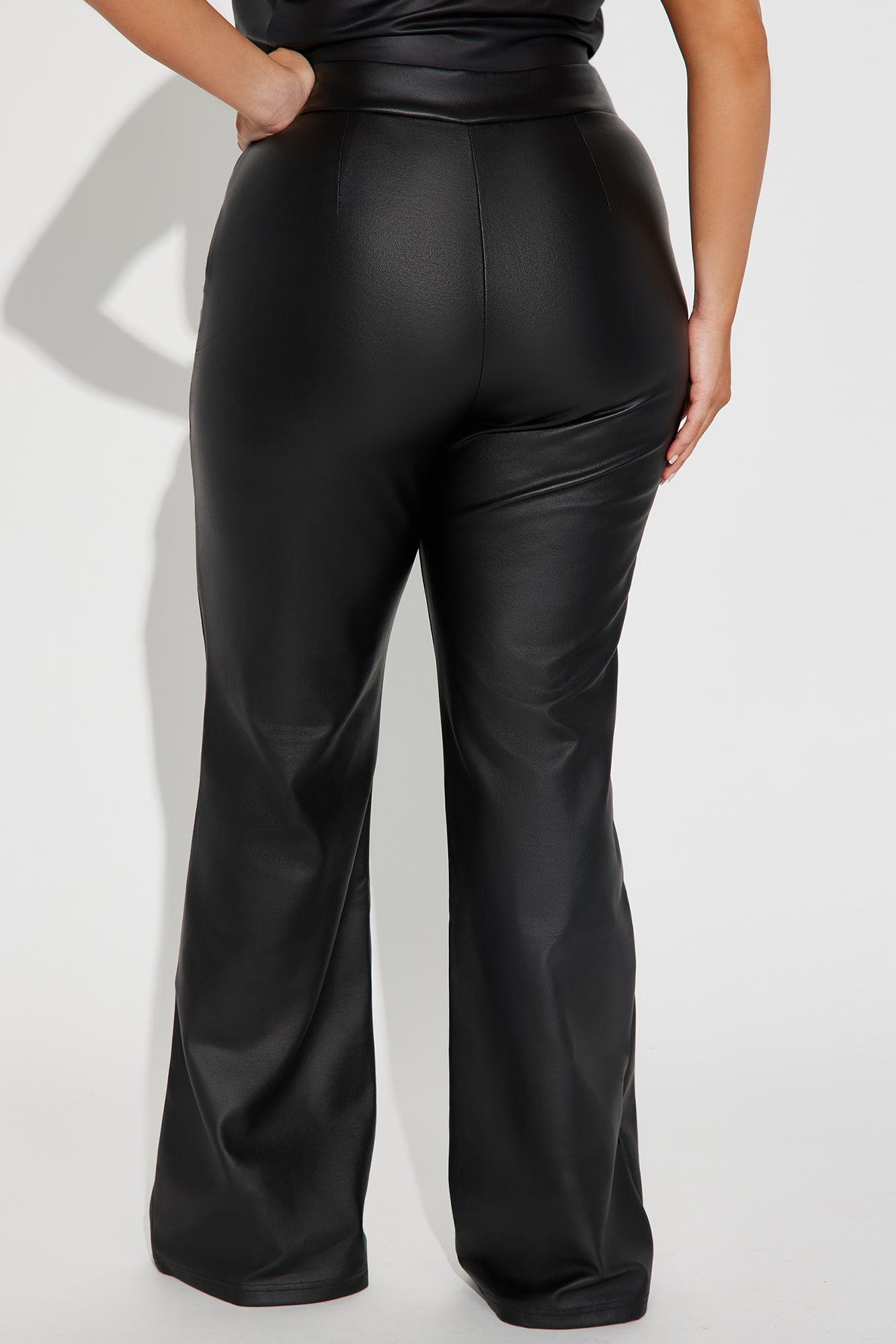 Call It Even Faux Leather Dress Pants - Black Product Image