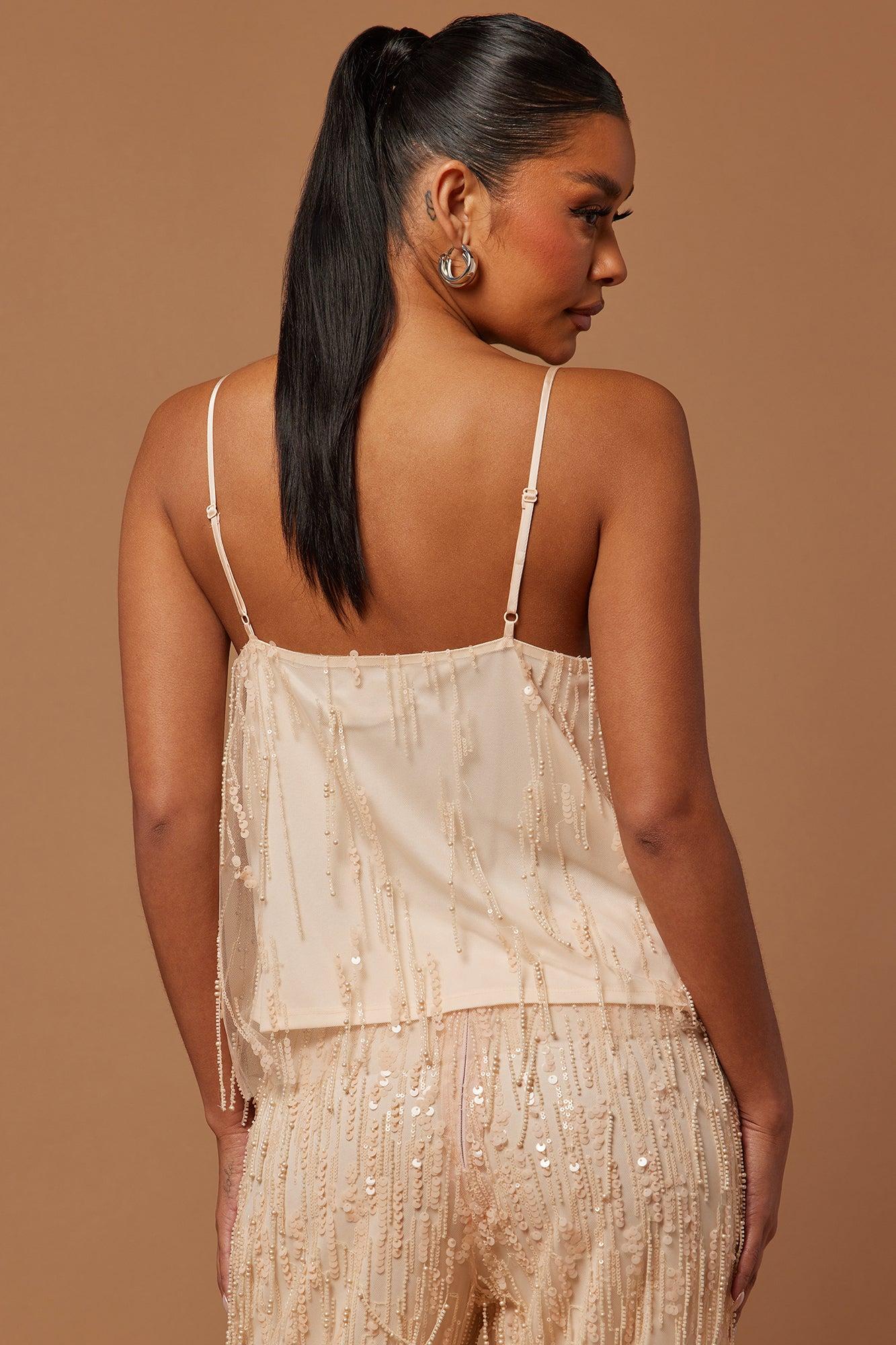 Isabelle Sequin Top - Nude Product Image