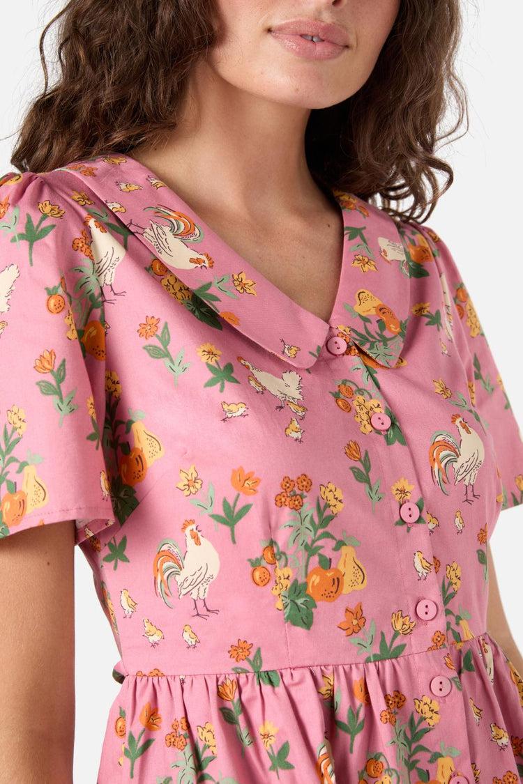 Chickens Mini Shirt Dress Product Image