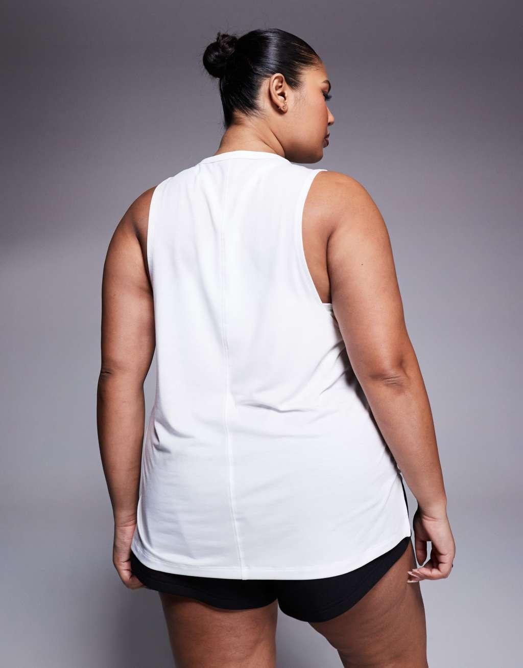 4505 Curve Icon quick dry performance drop armhole tank top in white  Product Image