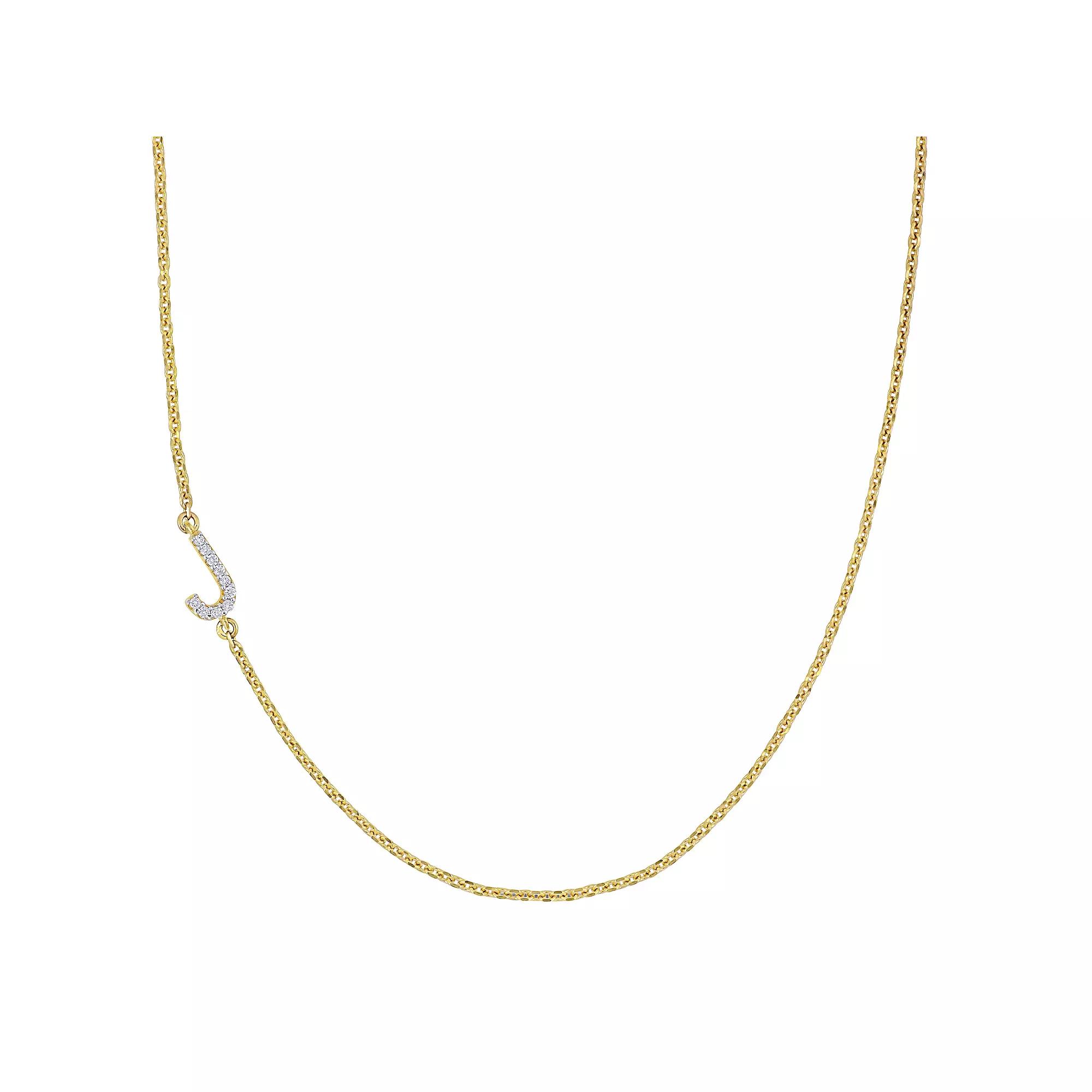 Stella Grace 14k Gold Diamond Accent Initial Necklace, Women's,  Product Image