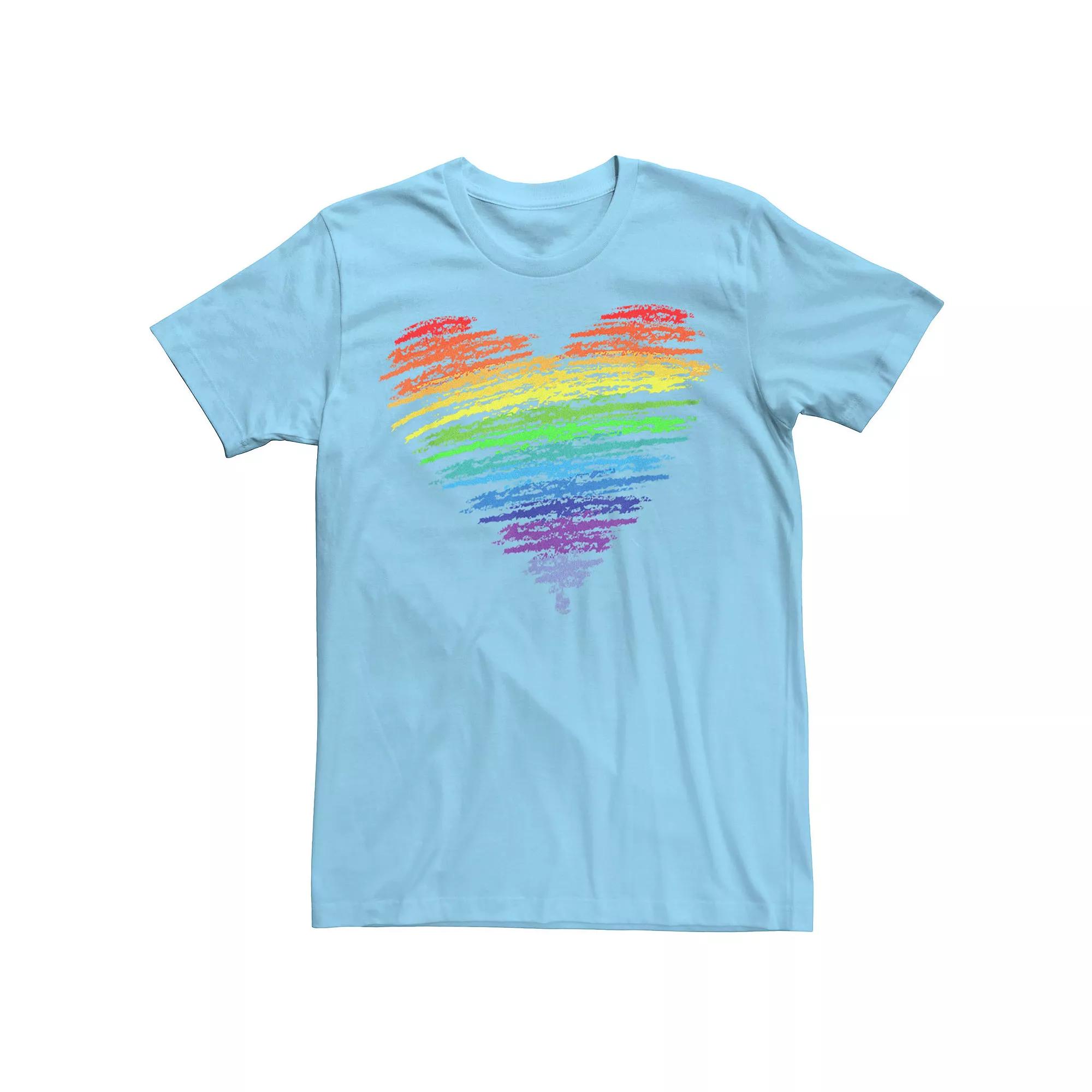 Men's Pride Love Wins Rainbow Heart Graphic Tee,  Product Image