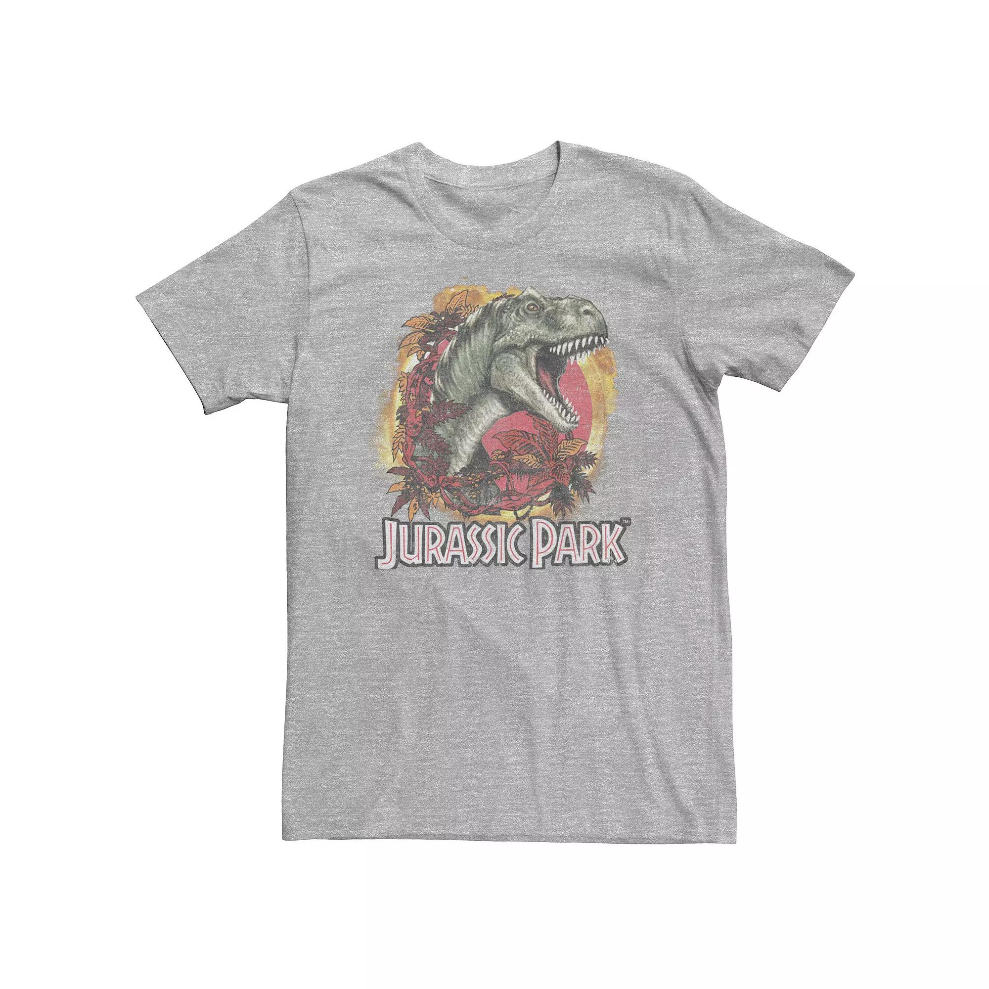 Big & Tall Jurassic Park T-Rex Explosion Tropical Logo Tee, Men's,  Product Image