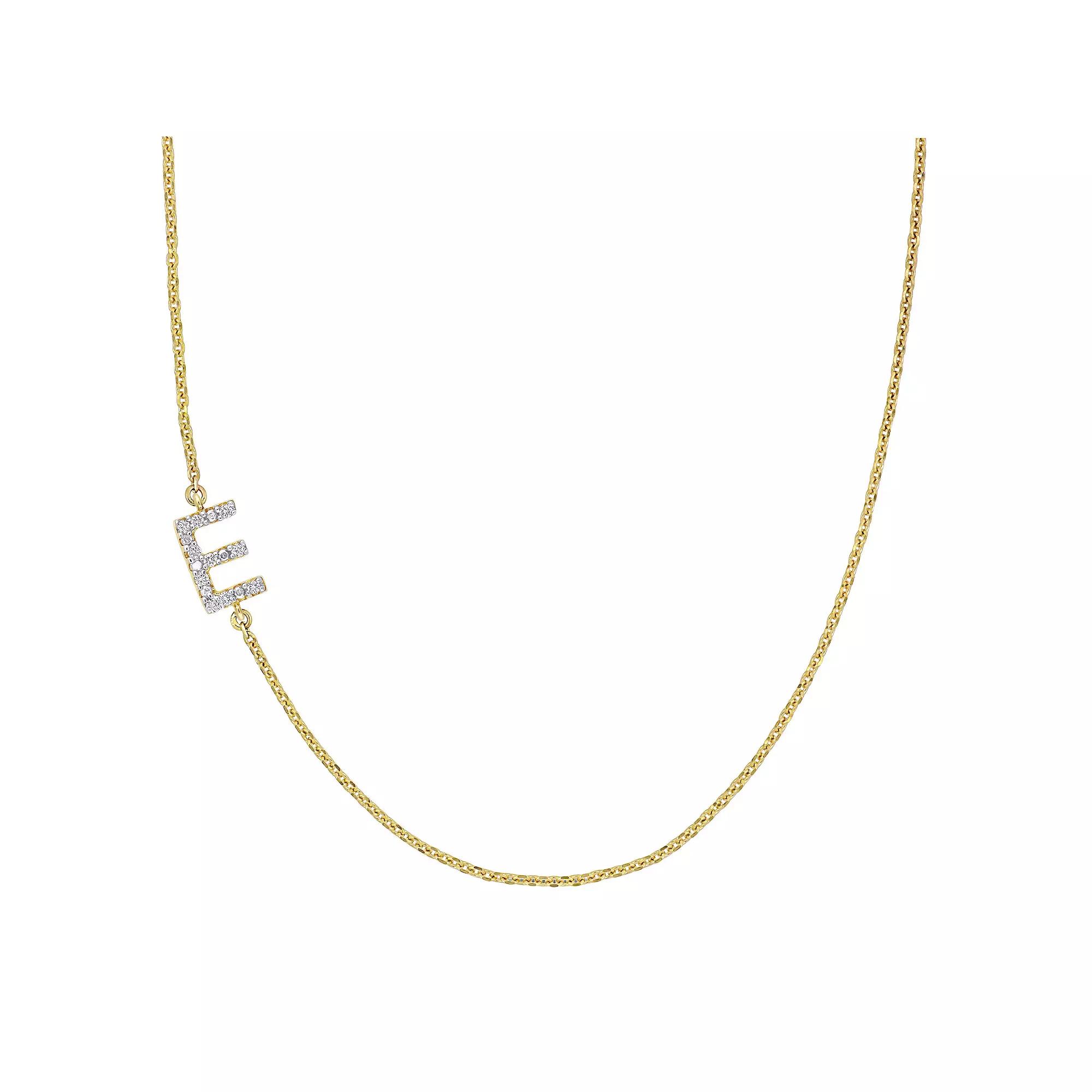 Stella Grace 14k Gold Diamond Accent Initial Necklace, Women's,  Product Image