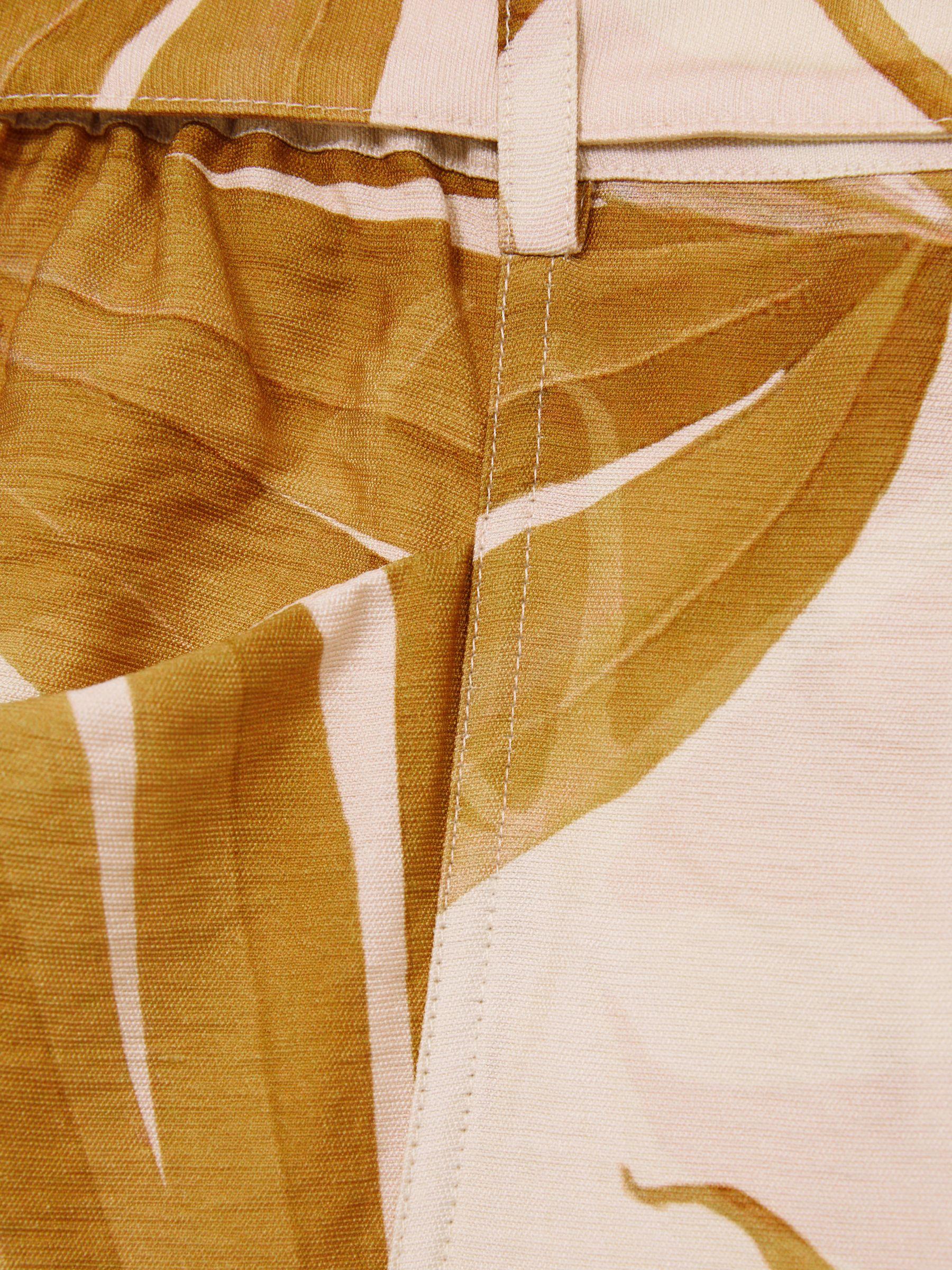 Palm Print Belted Shorts in Neutral Product Image