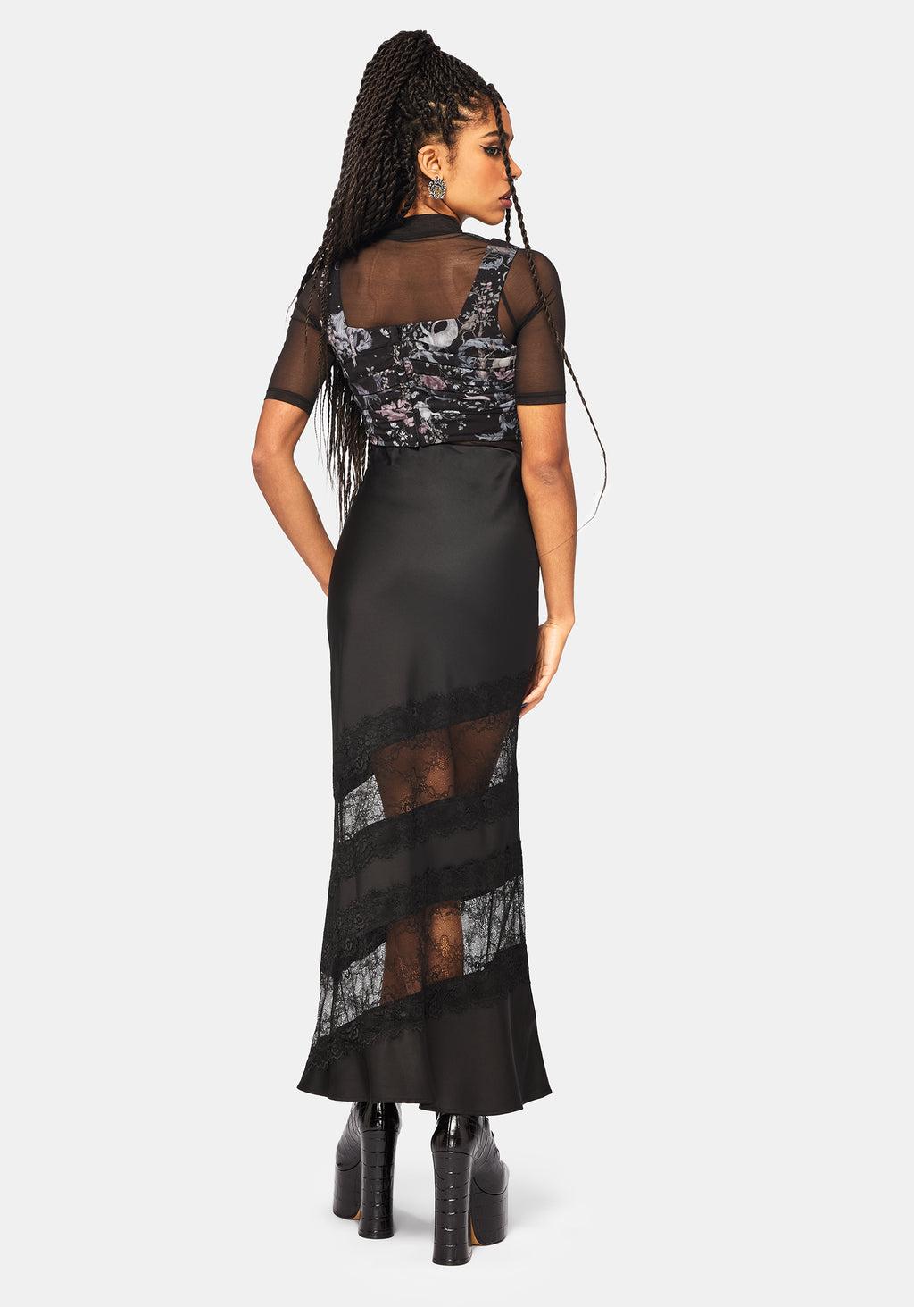 Merunicorn Enchanted Forest Print Puff Sleeve Midi Dress Product Image