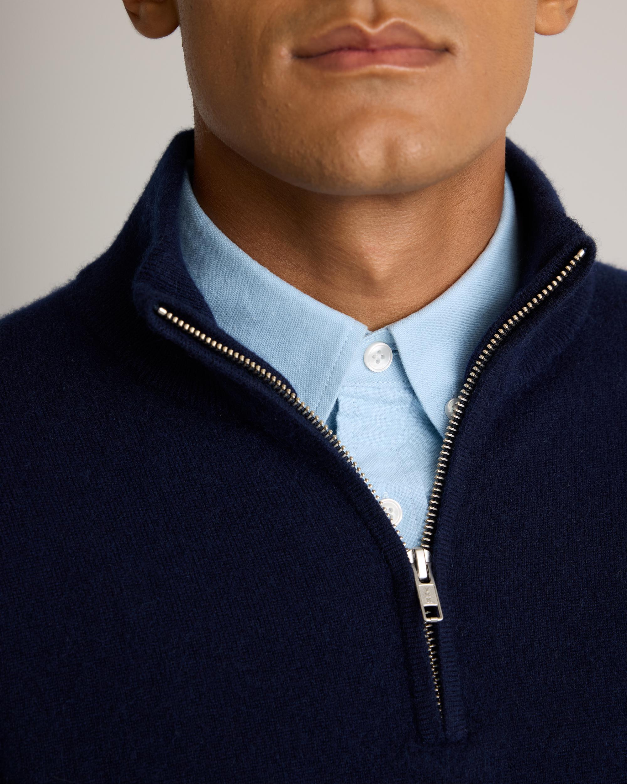 Quince | Men's Mongolian Cashmere Quarter Zip Sweater Size XL Product Image